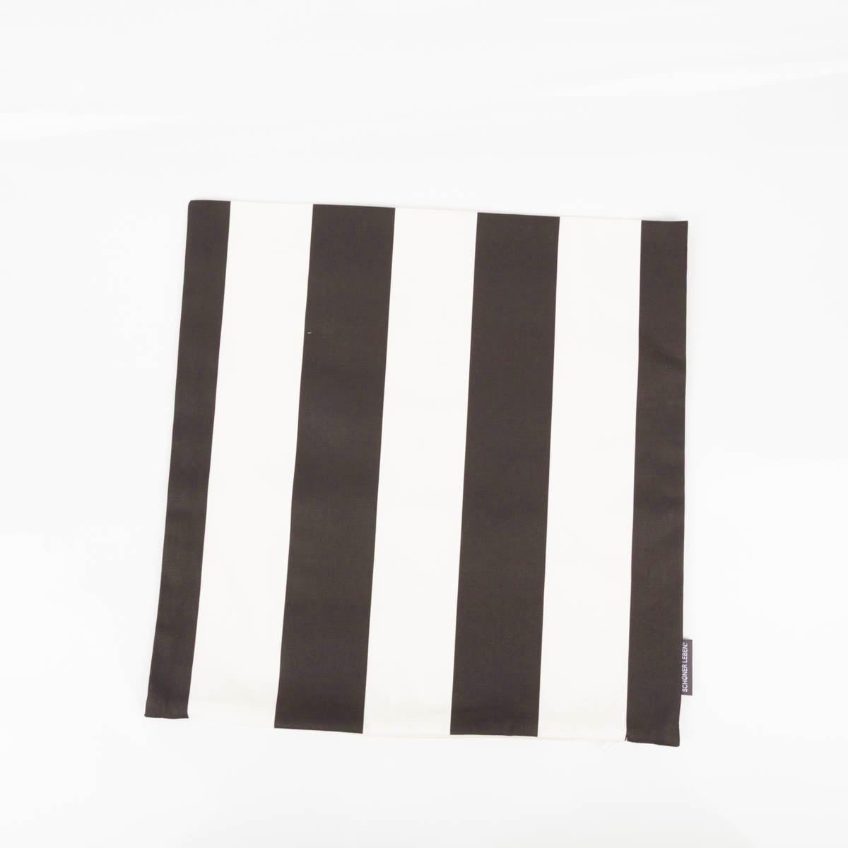 SCHÖNER LEBEN. Dekokissen Kissenhülle Streifen schwarz-ecru 50x50cm, made in Germany,handmade,allergikergeeignet,atmungsaktiv