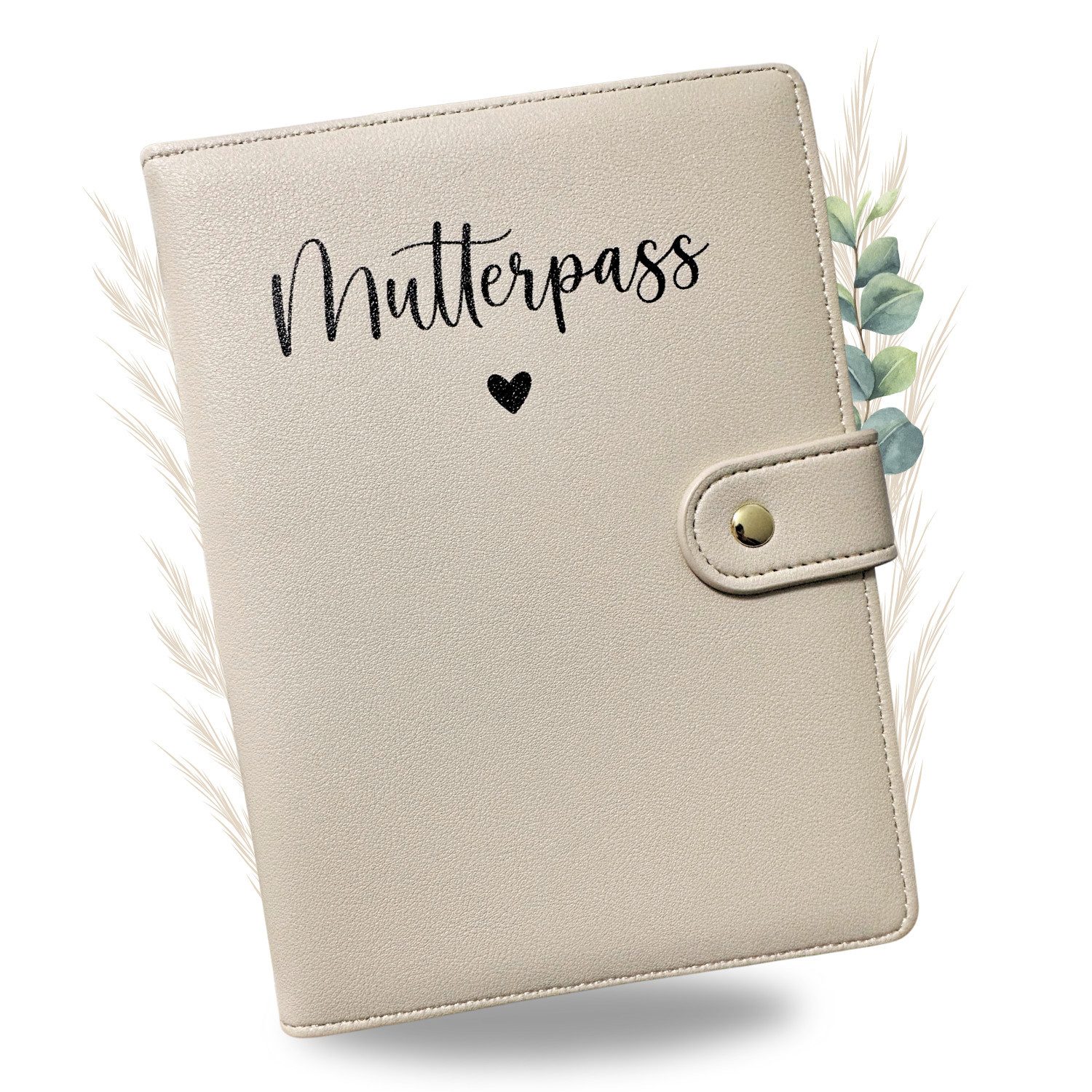 Malino Mutterpass-Hülle Mutterpasshülle Leder Beige Deutsch, Schutzhülle Mutterpass-Hülle