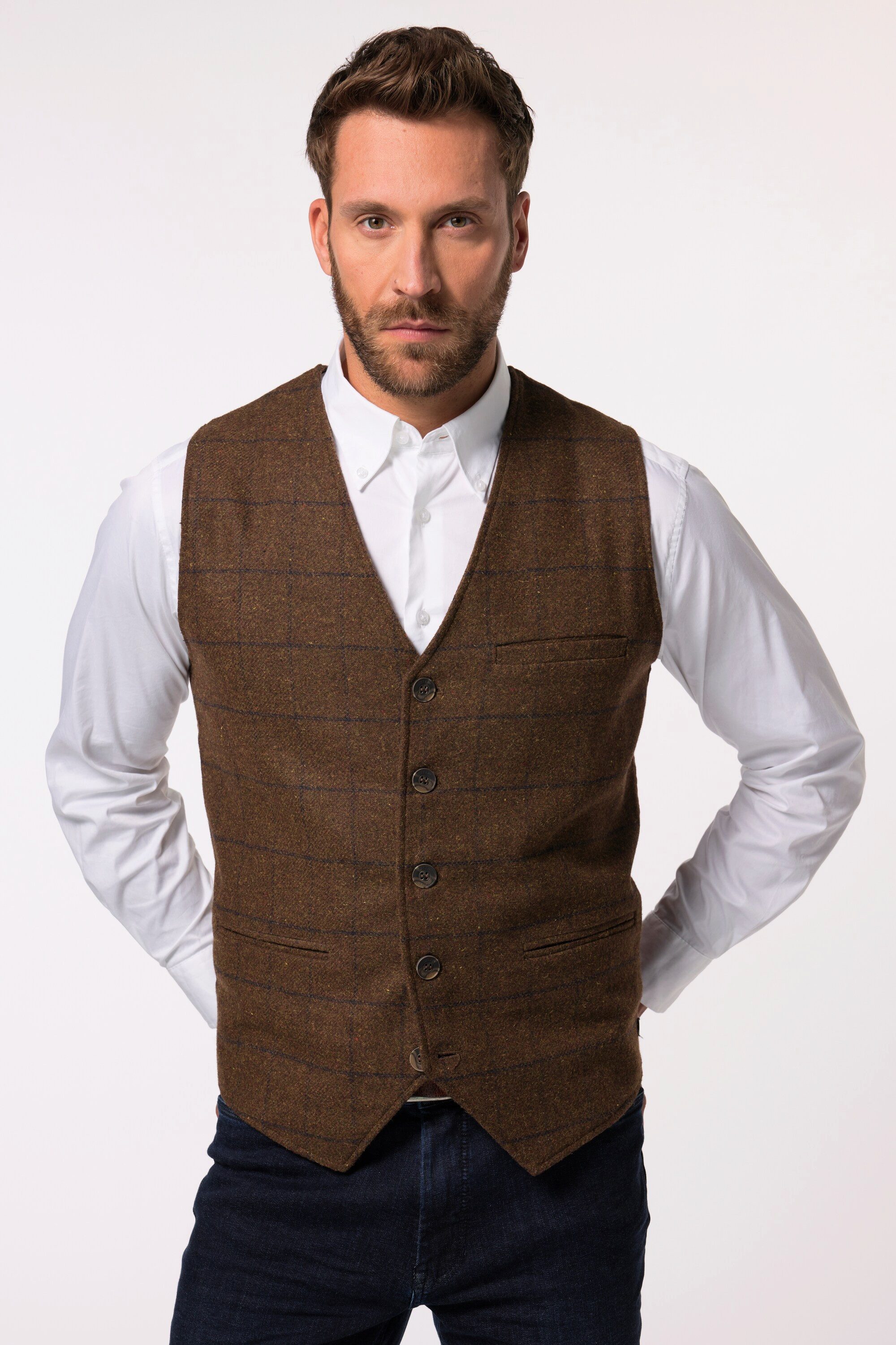 Steppweste JP 1880 Weste Karo Strickrücken bis 7 XL