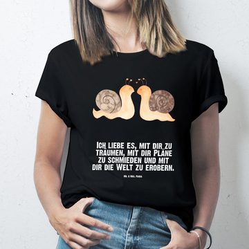 Mr. & Mrs. Panda T-Shirt Schnecken Liebe - Schwarz - Geschenk, verliebt, Lustiges T-Shirt, Hei (1-tlg)