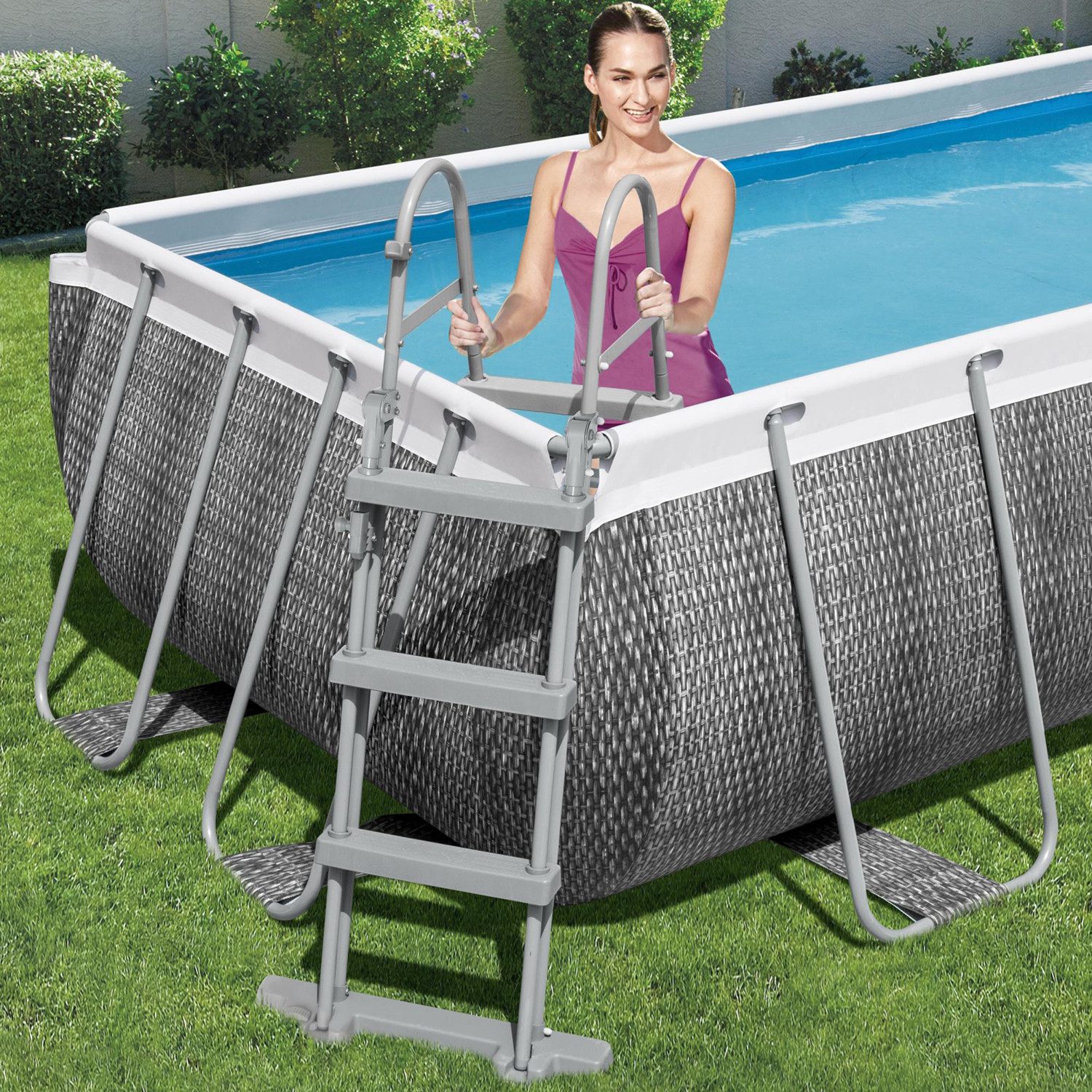 Bestway Framepool Power Steel™ Frame Pool Set mit Filterpumpe 404 x 201 x 100 cm, Rattan