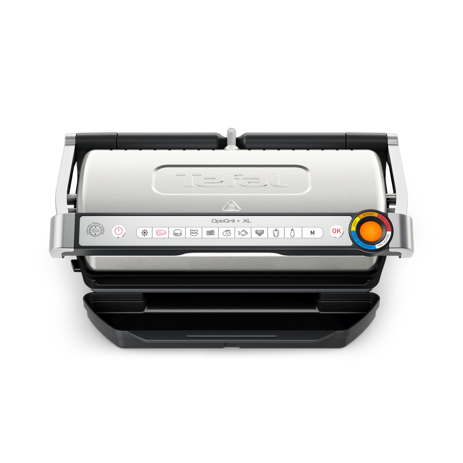 Tefal Kontaktgrill OptiGrill + XL, erneuerte Kochstufenanzeige, 9 automatische Programme, 2000 W, manuelles Programm, spülmaschinengeeignete Platten GC727D
