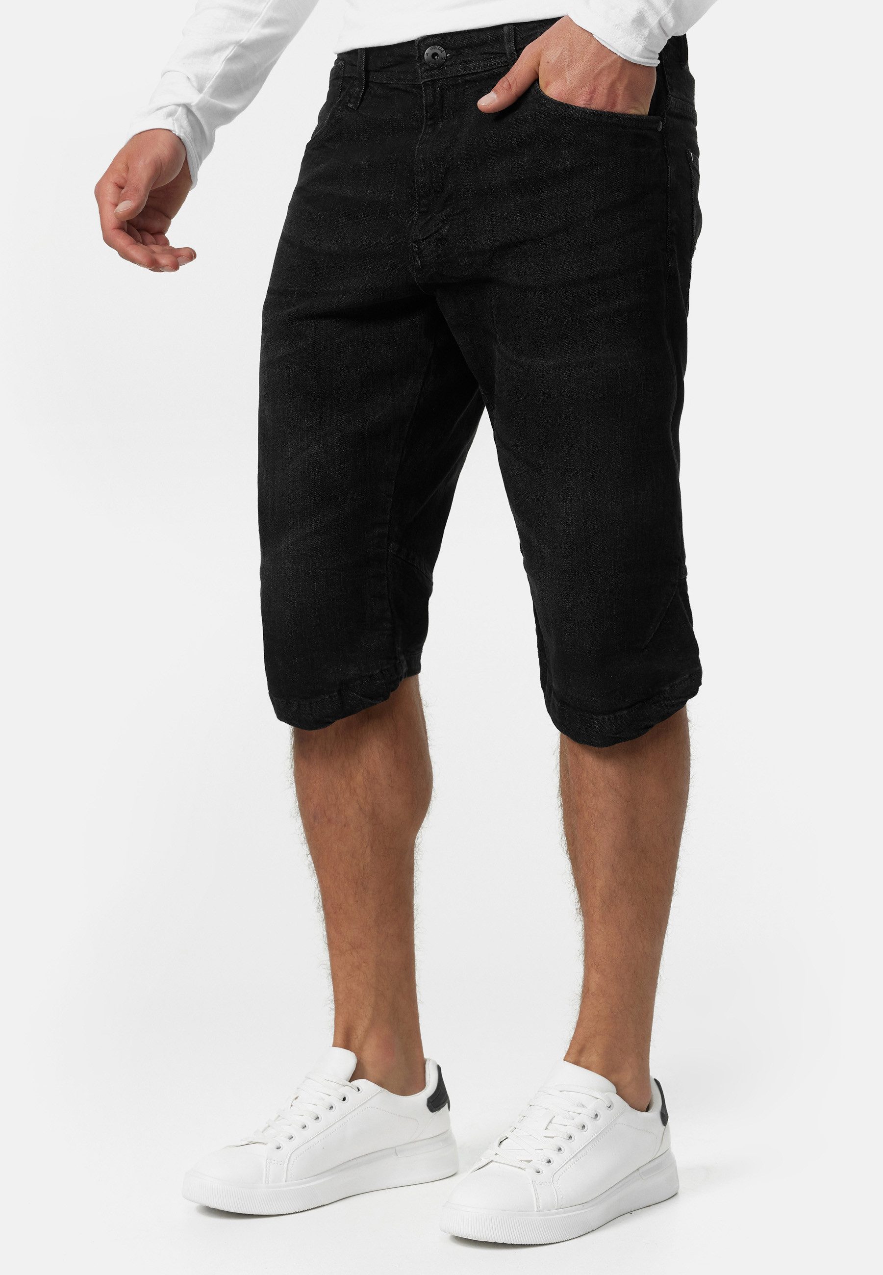 Indicode Jeansshorts Herren Jaspar Jeans Shorts Herrenshorts Herren Denim Stretch Shorts