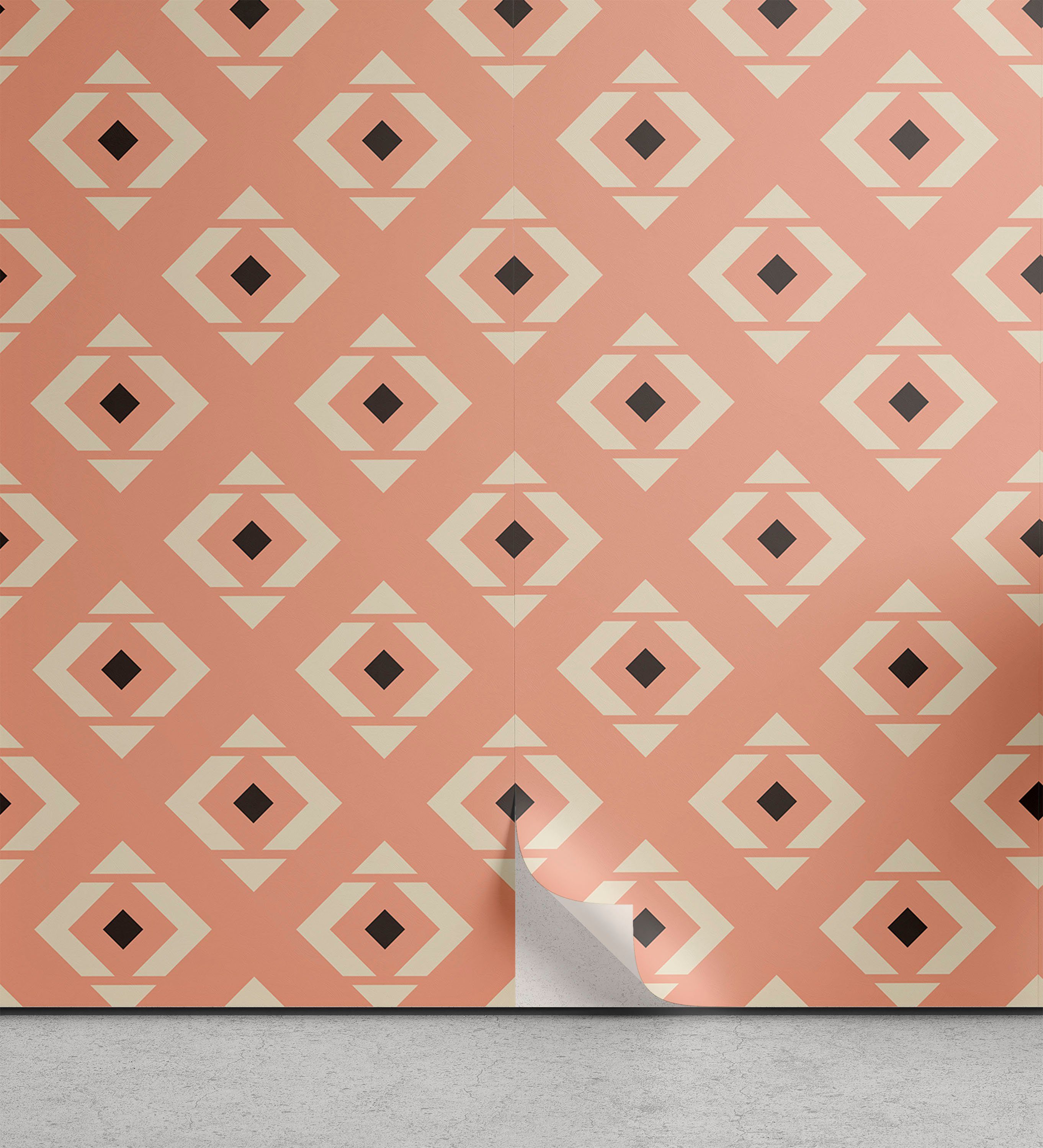 Abstrakt geometrische Vinyltapete selbstklebendes Küchenakzent, Wohnzimmer Rhombus Abakuhaus