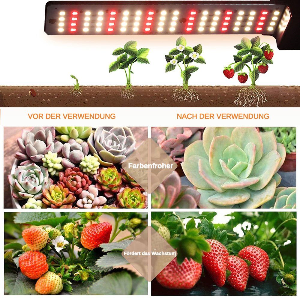 Lichtkopf,Vollspektrum,Dimmbar,Clip-on,für 1/2/3/4 Zimmerpflanzen Rosnek Pflanzenlampe