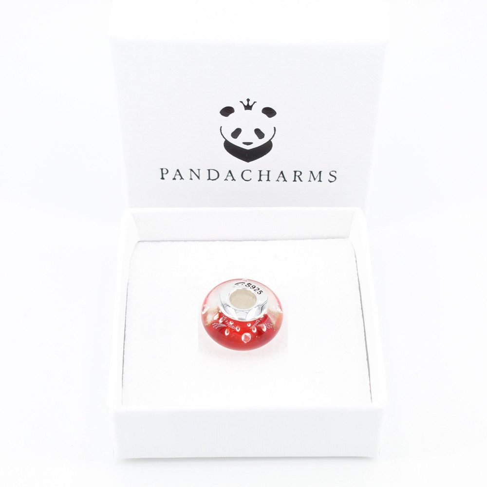 PANDACHARMS Bead Rote Luftblasen Glas Charm für Charm Armband, Hülse aus 92 günstig online kaufen