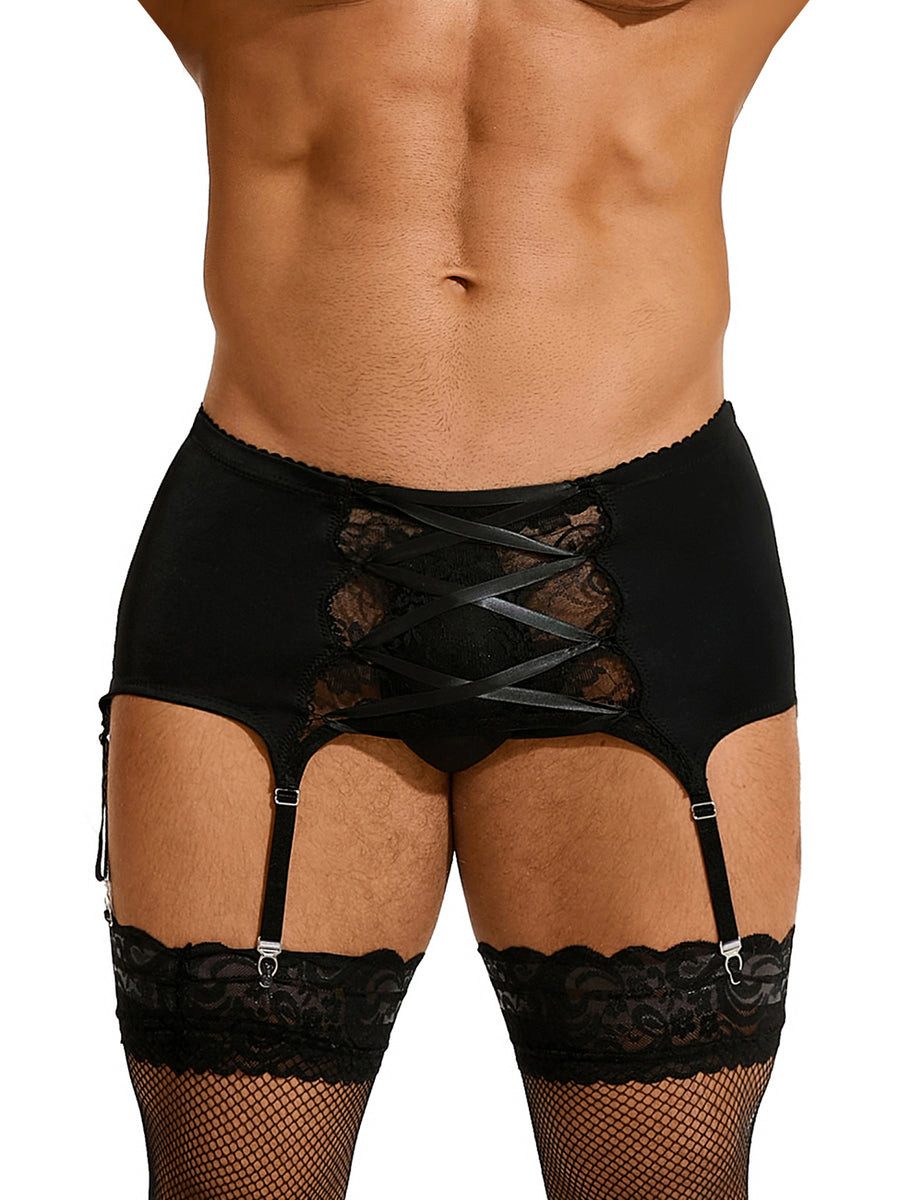 Lau-Fashion Strapsgürtel Herren Strumpfhalter Spitze Hüfthalter günstig online kaufen
