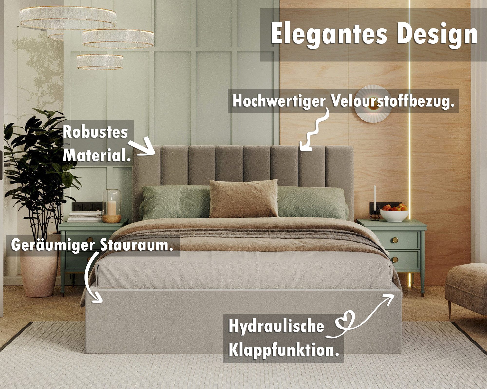 FDM Polsterbett Stauraumbett Bettgestell 90x200, 120x200, günstig online kaufen