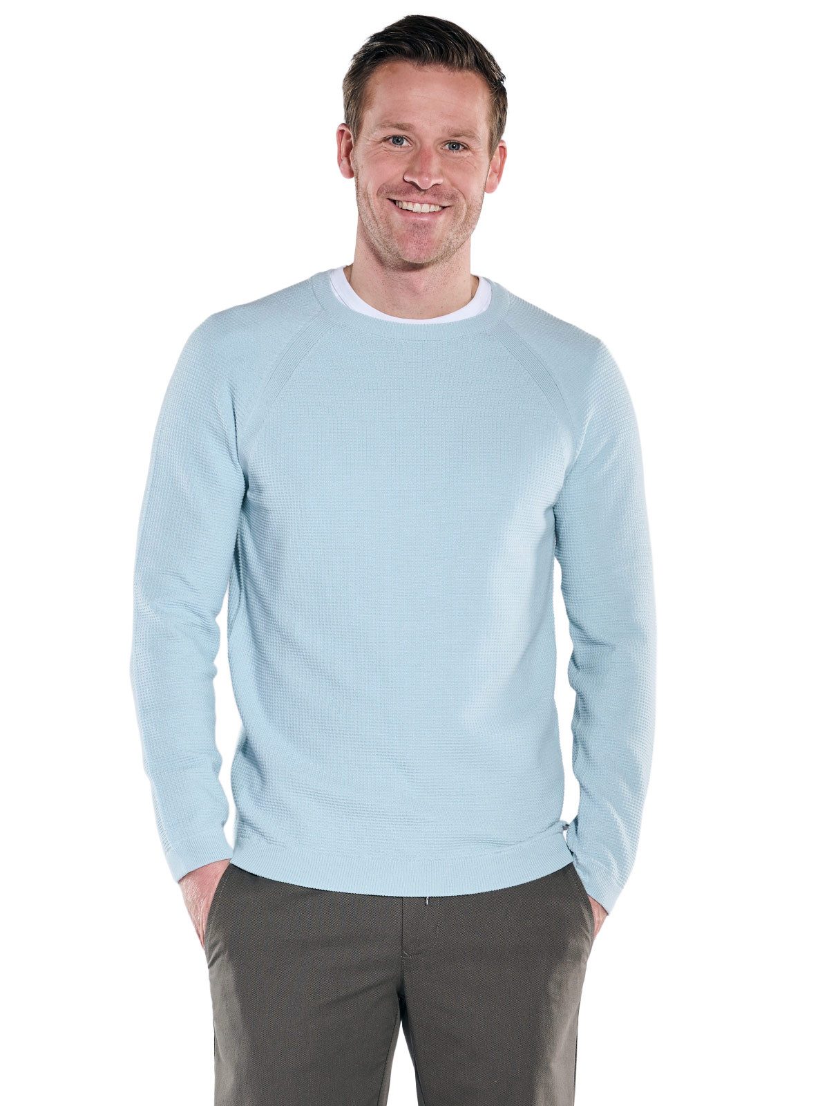 Engbers Rundhalspullover Herren Pullover Rundhals, Hellblau