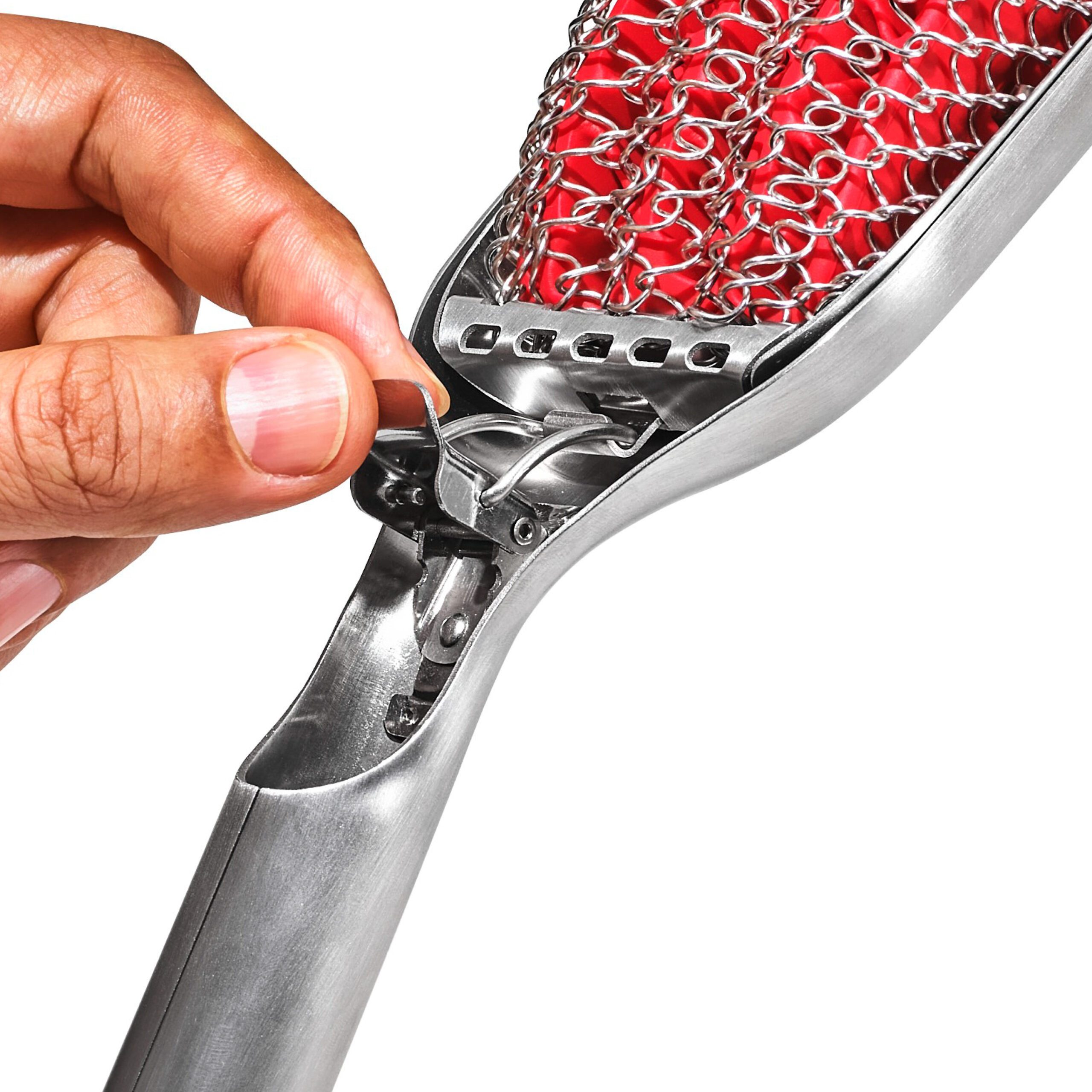 OXO Good Grips Grillbürste Hot Clean, langlebige Edelstahlspulen mit flexiblem Silikon – Bild 4 von 4