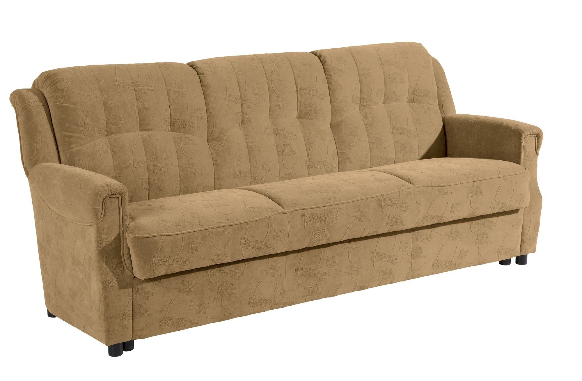 Sitz Microf, Sofa Sparpreis mit aufm Teile, Bezug Versand hochwertig Kostenlosem 3-Sitzer 1 Sofa Bettfunktion Karuna inkl. 58 verarbeitet,bequemer Kessel