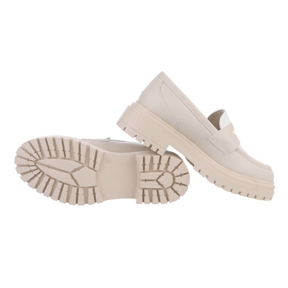 Ital-Design Damen Mokassins Freizeit Slipper Blockabsatz Mokassins in Schwa günstig online kaufen