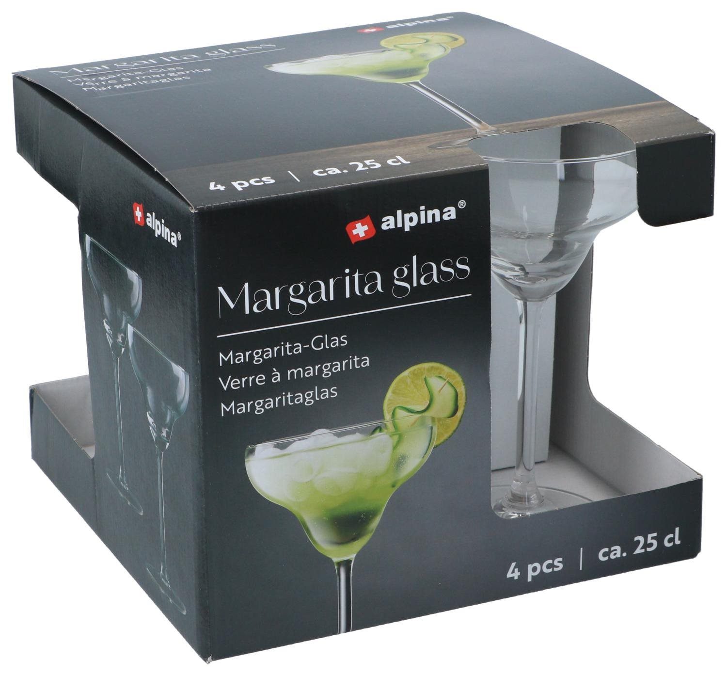Alpina Cocktailglas alpina Margarita Gläser Set aus 4, Glas