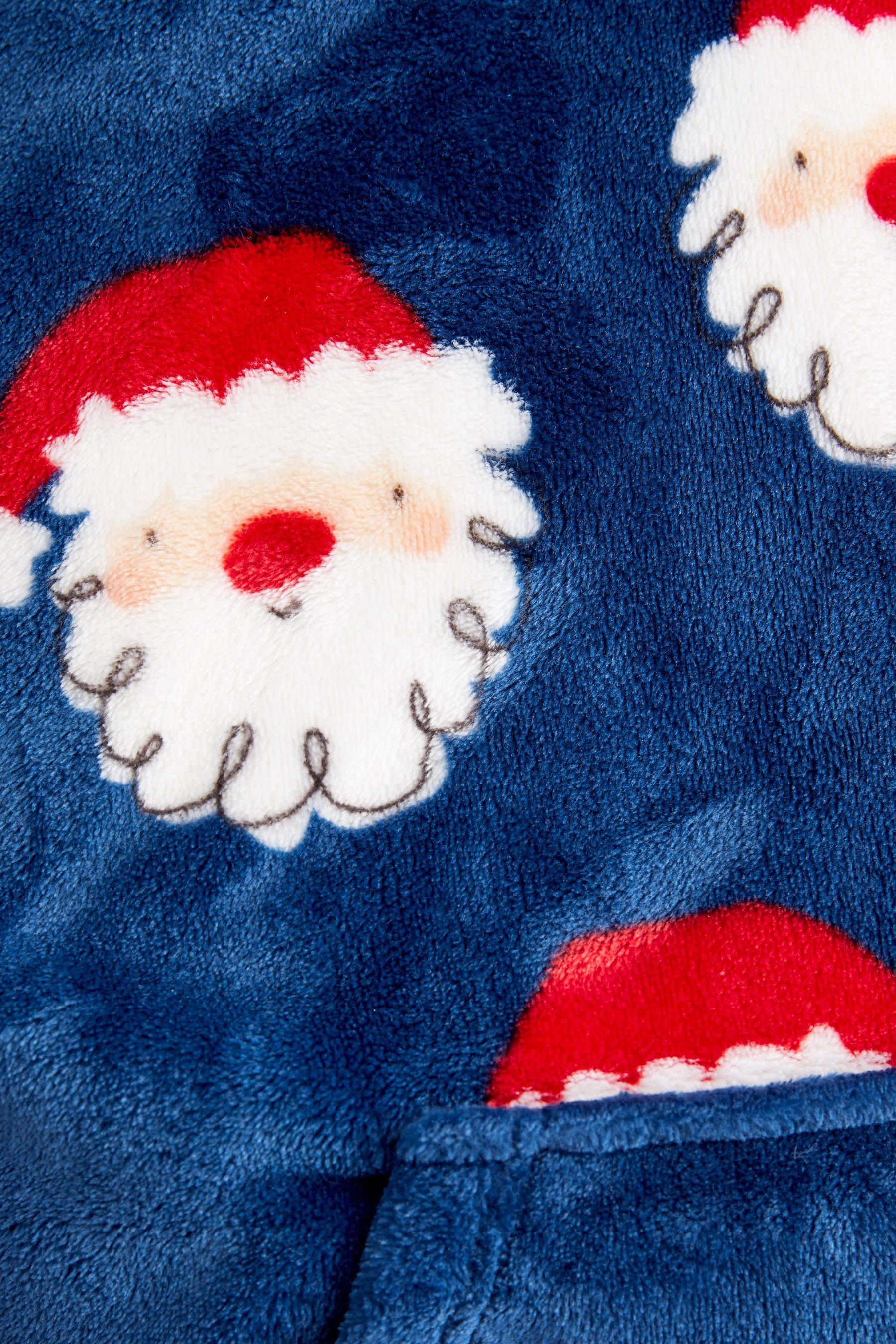 mit Next Blue/Red Kinderbademantel (recycelt), Polyester Santa Navy Kapuze, Polyester Decke