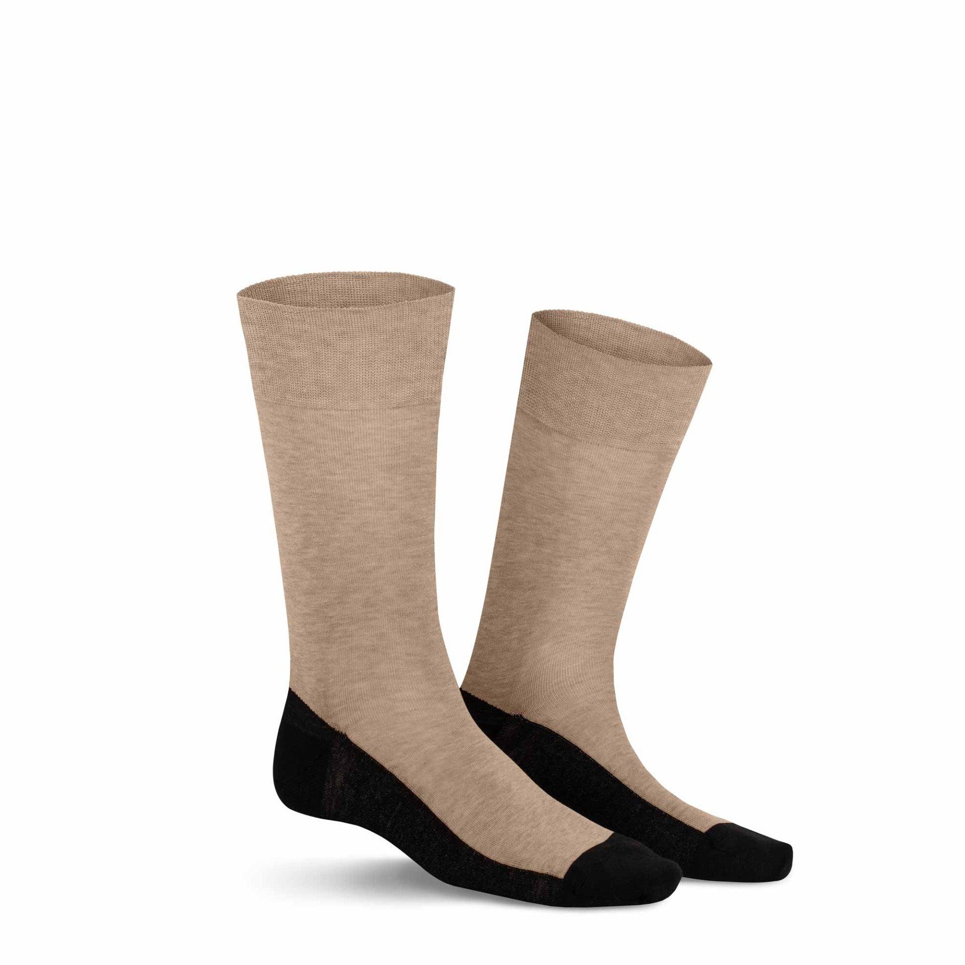 KUNERT Basicsocken GEORGE (1-Paar) Herren Socken aus feiner Baumwolle mit Funktionssohle Beige-mel. 8320
