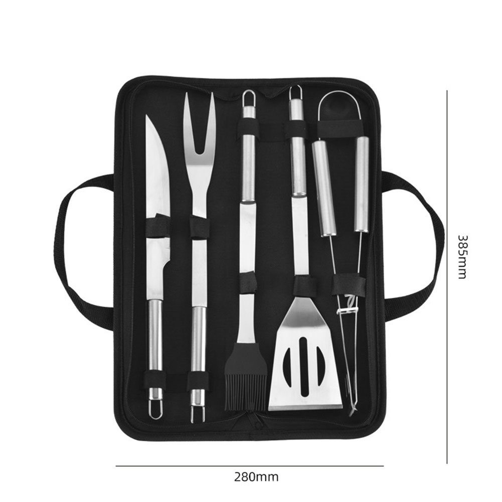 Kochwerkzeug, Grillbesteck BBQ tlg) (5 Atäsi Teiliges Grillbesteck-Set Werkzeug-Set,Edelstahl 5