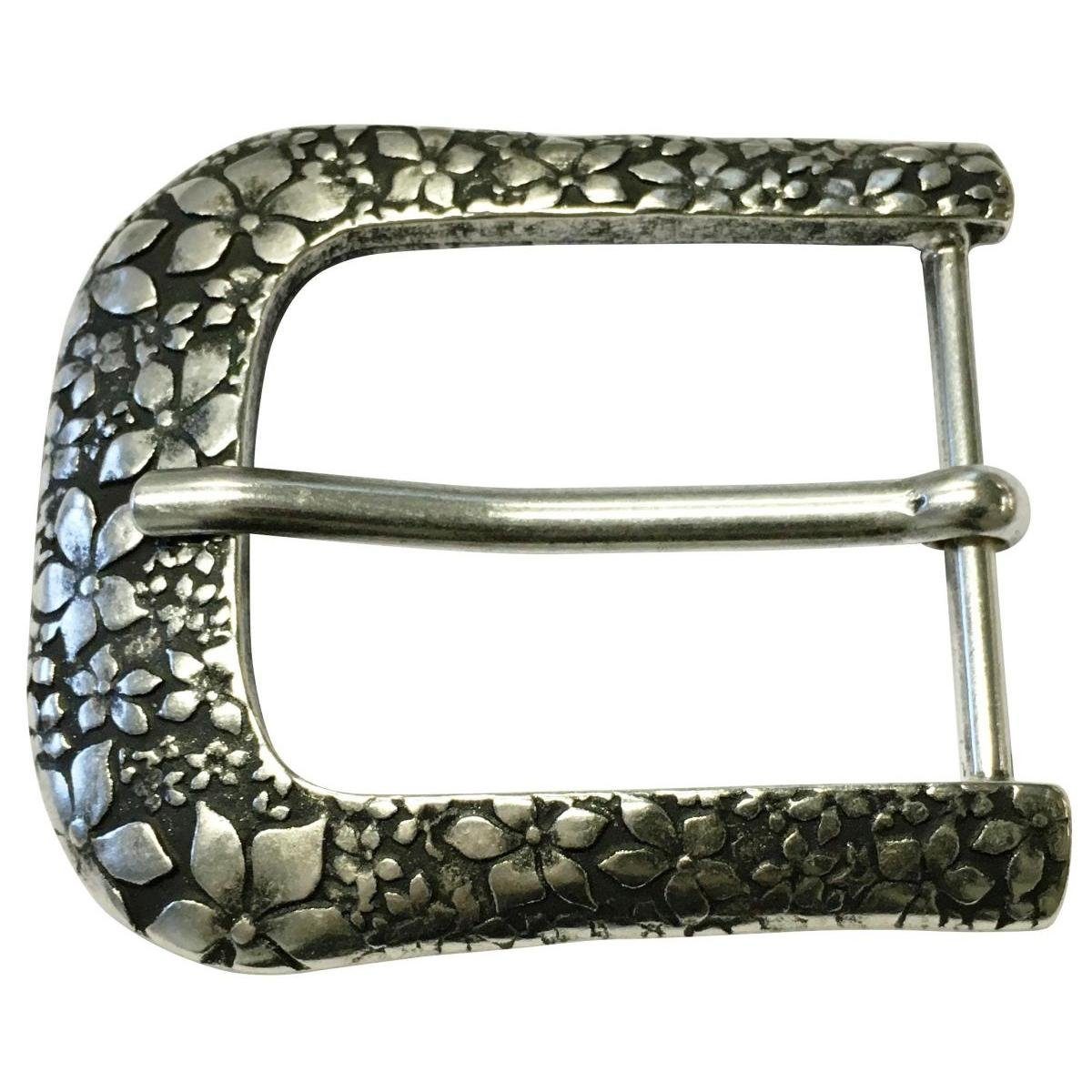 BELTINGER Gürtelschnalle Flower 4,0 cm - Gürtelschließe 40mm - Dorn-Schließe - Gürtel bis 4cm (1-St)