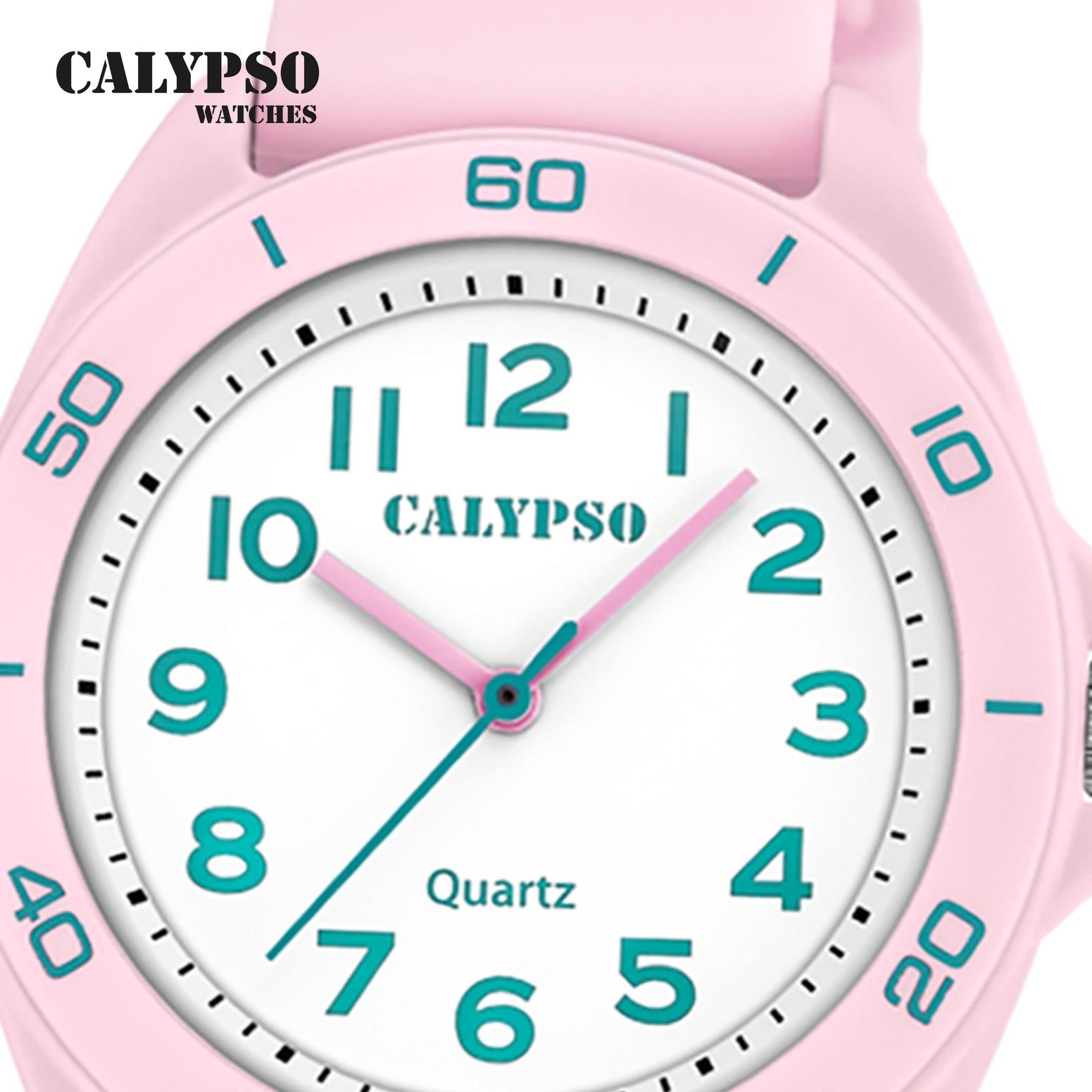 CALYPSO WATCHES Quarzuhr Calypso Jugenduhr Silikon rosa Calypso, (Analoguhr), Jugenduhr rund, mittel (ca. 36mm) Silikonarmband, Fashion-Style