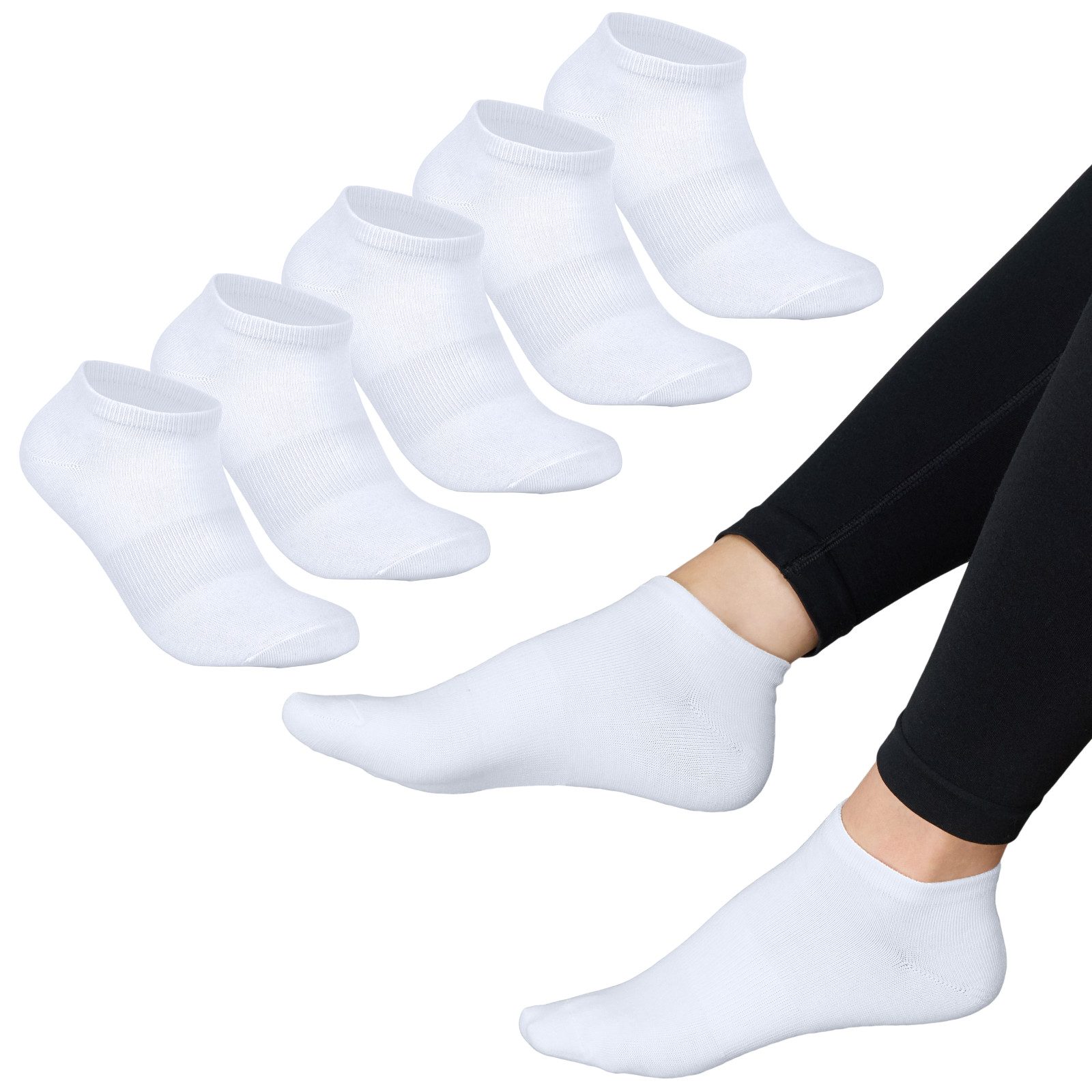 Sneakersocken Sneakersocken Unisex Kurzsocken 5/10/20/30 Paar Weiß Baumwolle