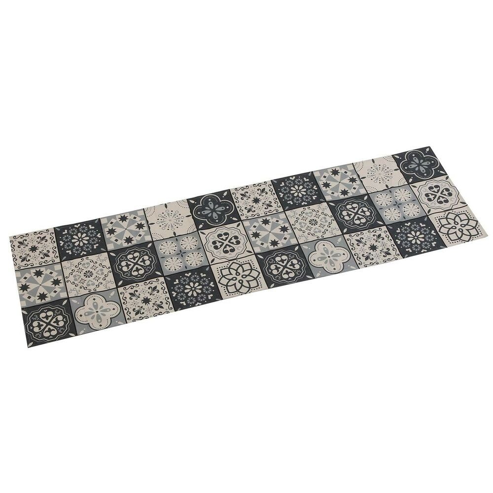 Bigbuy Tischdecke Tischläufer Mosaik Grau Polyester 44,5 x 0,5 x 154 cm