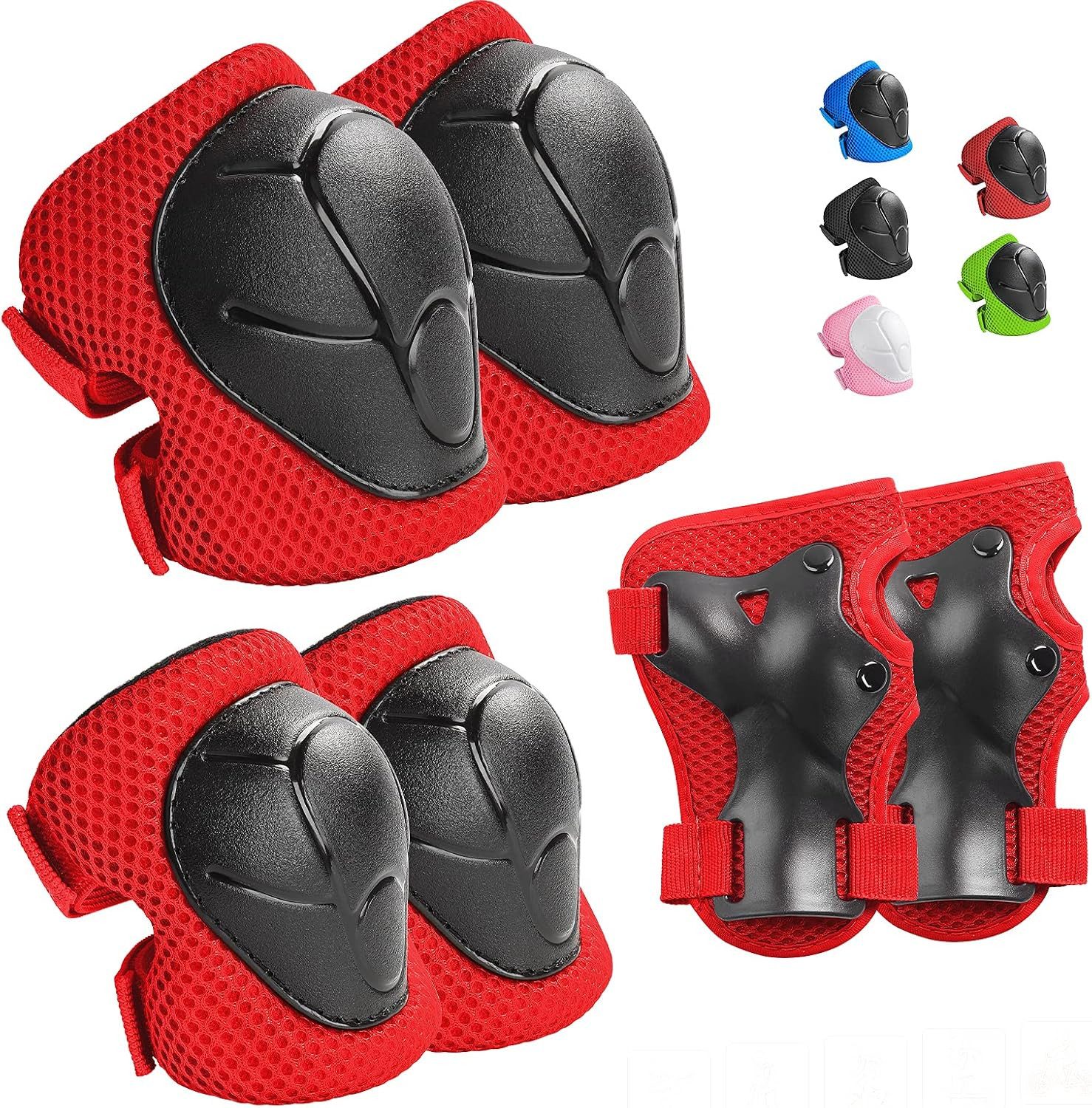 Athlix Knieschutz Knieschutz 6er-Set Наколенник Kinder Schoner Inliner Защитные (Ellenbogenschützer, Handgelenkschutz, Knieschützer), für Rollerblade, Radfahren, Skateboard, Inlineskaten
