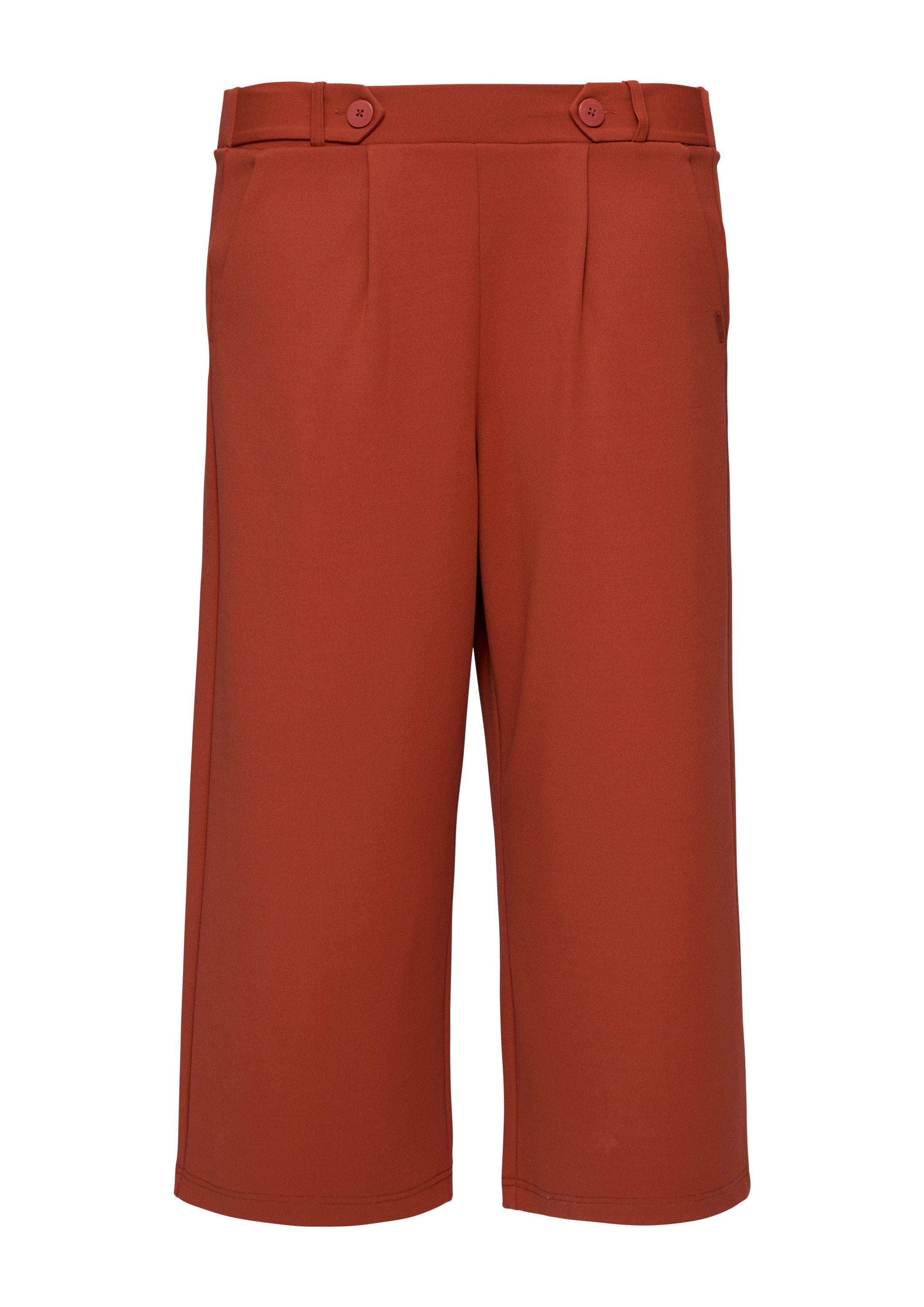 QS Culotte Hose Elastische Wide-Leg-Hose aus Crêpe