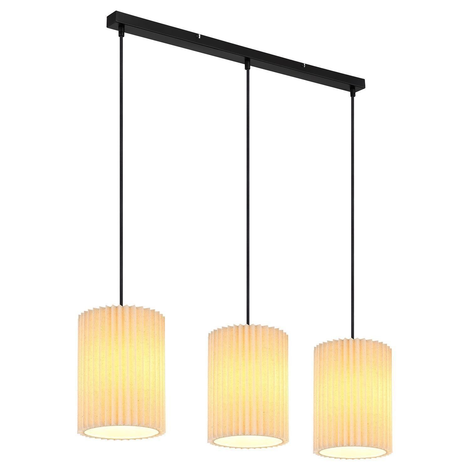 GLOBO LIGHTING Pendelleuchte PAGE, 3-flammig, Beige, Schwarz, Metall, ohne günstig online kaufen
