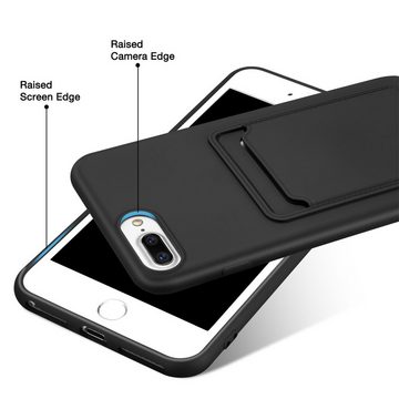 CoolGadget Handyhülle Schwarz als 2in1 Schutz Cover Set für das Apple iPhone 7 Plus / 8 Plus 5,5 Zoll, 2x Glas Display Schutz Folie + 1x Case Hülle für iPhone 7 Plus 8 Plus