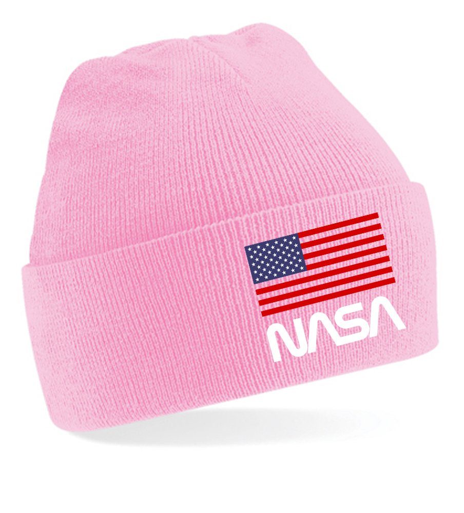 Blondie & Brownie Beanie Unisex Erwachsenen Mütze Nasa USA Astronaut Space Elon Rosa