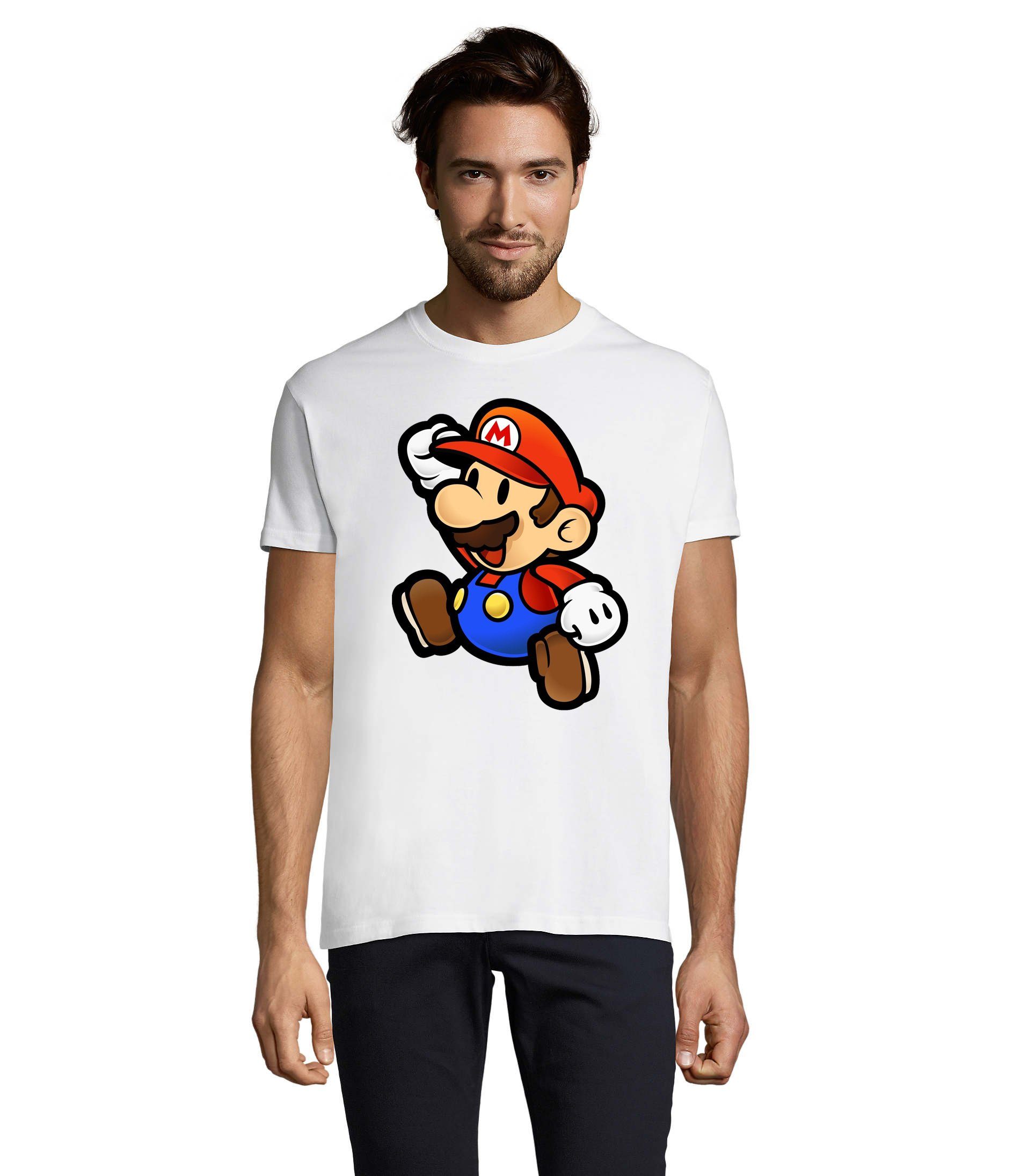 Blondie & Brownie T-Shirt Herren Mario Nintendo Gaming Luigi Yoshi Super Weiß