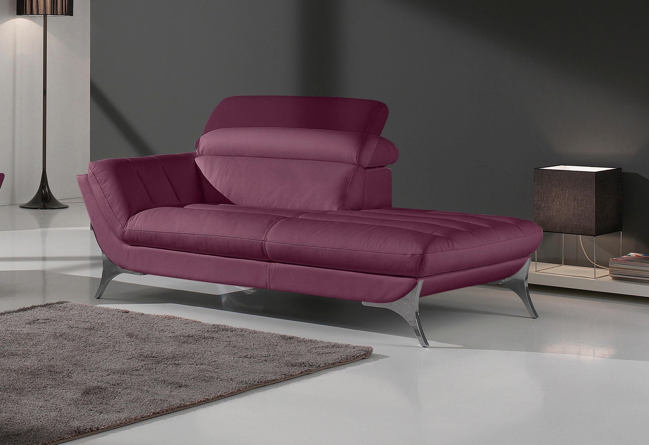 Egoitaliano Recamiere Sueli, extravagantes Design und erstklassiger Sitzkomfort, Solitärmöbel, hochwertiger Lederbezug, inklusive Kopfteilverstellung