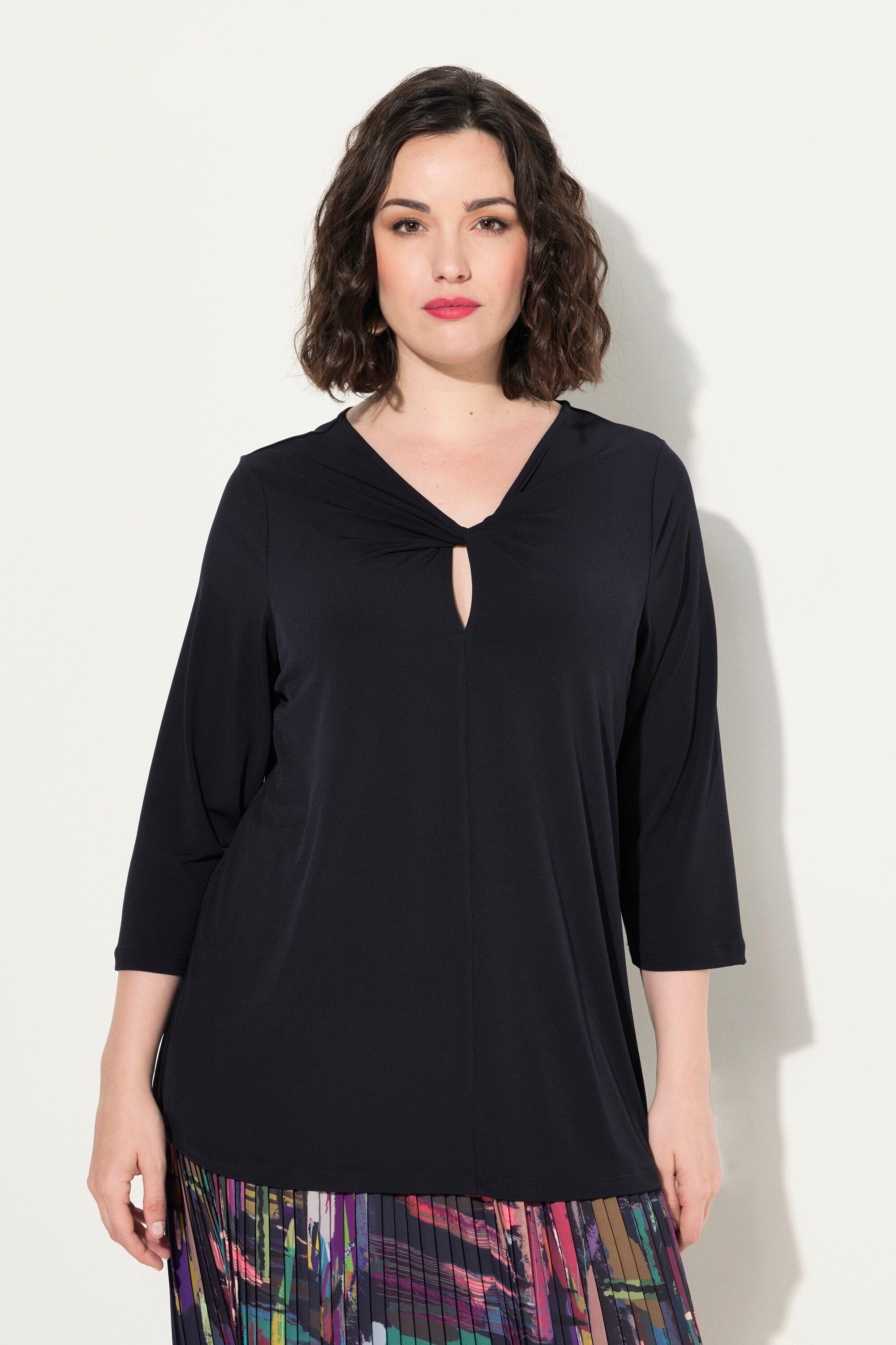 T-Shirt Shirt drapierter Ausschnitt Classic 3/4-Arm