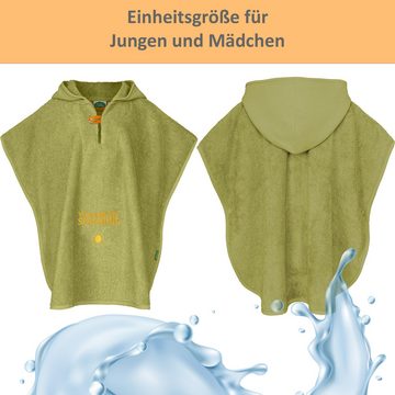 Smithy Badeponcho "sunshine" 100% BIO-Baumwolle, Frottee, Kapuze, Knopf, Druckknopf am Armloch, made in Europe