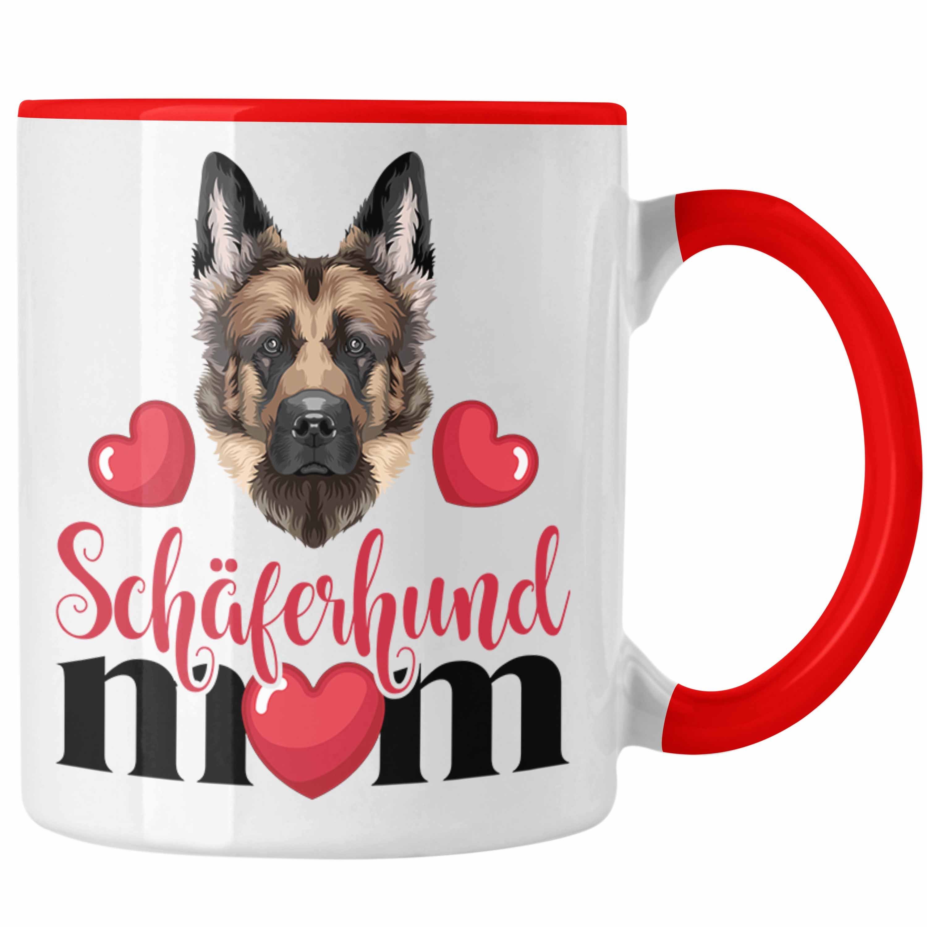 Trendation Tasse Schäferhund Besitzer Mom Mama Tasse Geschenk Lustiger Spruch Geschenki Rot