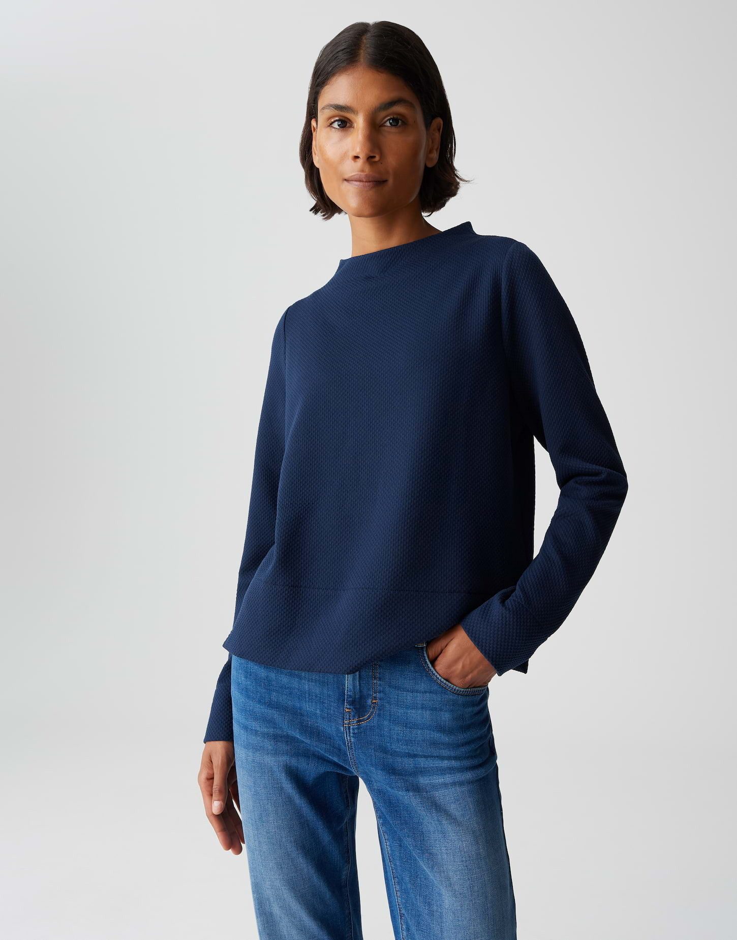 OPUS Sweatshirt GLUME STRUCTURE mit Struktur Funnel Neck, weicher Griff, 3- günstig online kaufen