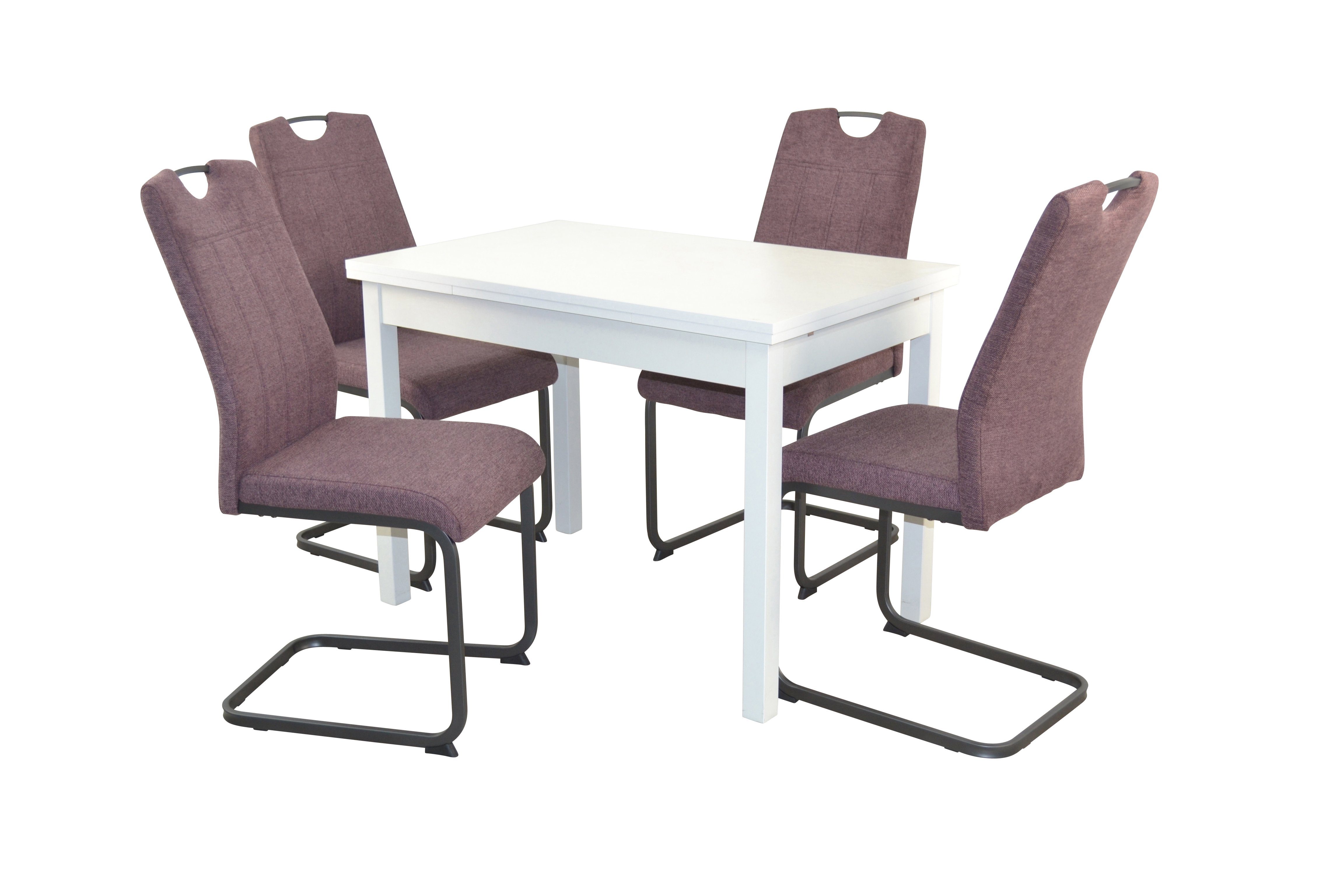 moebel-direkt-online Essgruppe Tischgruppe 5teilig bestehend aus einen Esstisch und 4 Stühlen, (Spar-Set, 5teiliges Set) bordeaux
