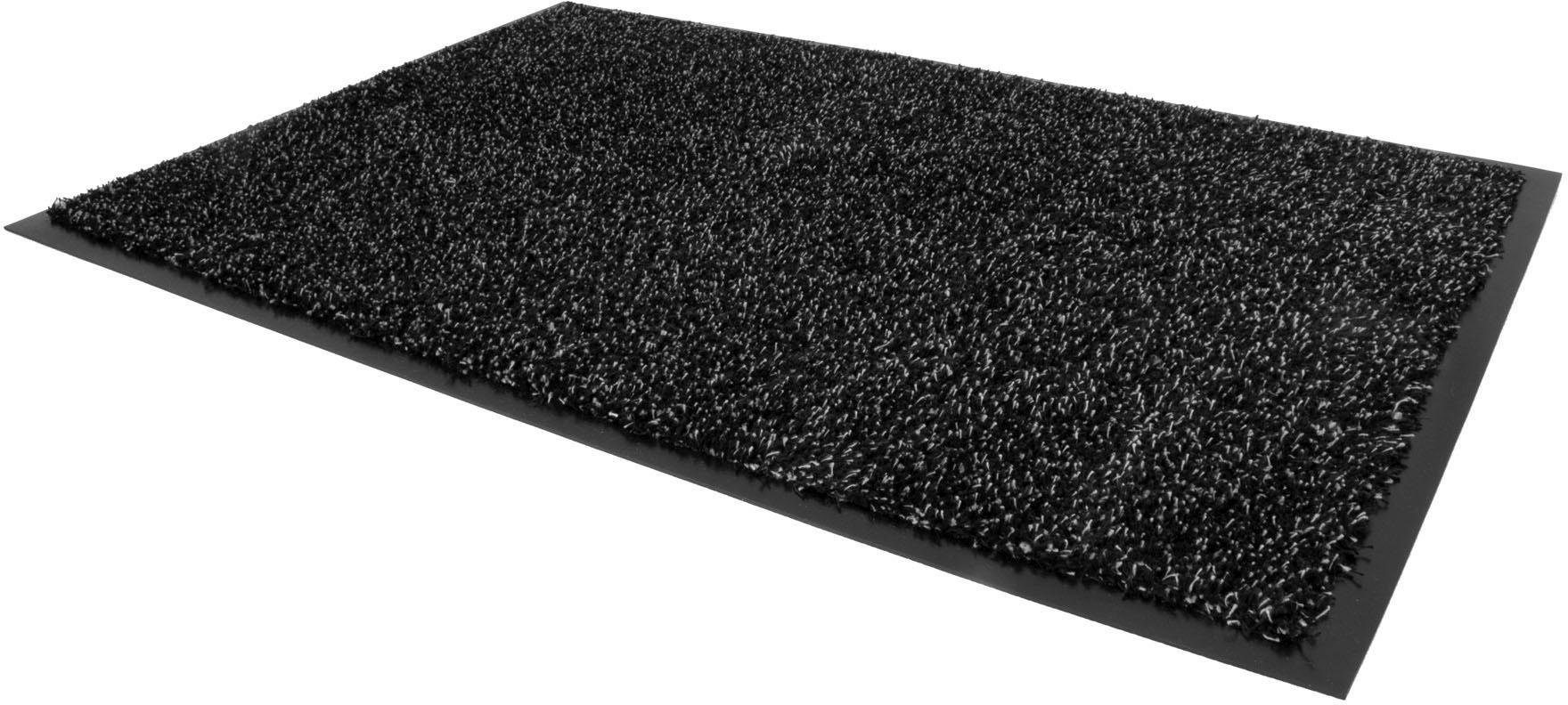 Fußmatte FLEXI, Primaflor-Ideen in Textil, rechteckig, Höhe: 9 mm, Schmutzfangmatte, In- und Outdoor geeignet, waschbar schwarz/grau