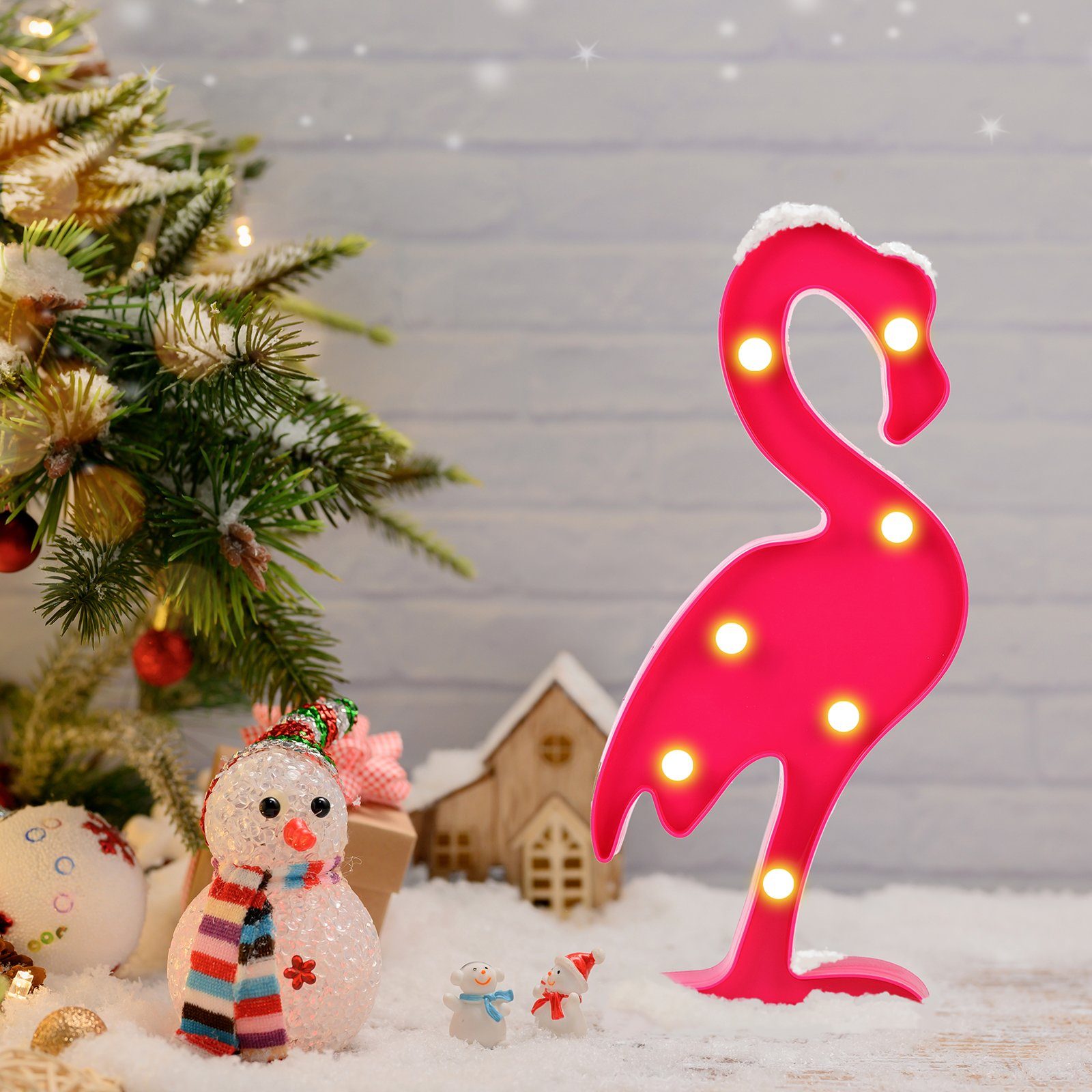 Geschenk, Dekolicht Beleuchtet Flamingo Salcar LED LED Dekolicht LED Tisch
