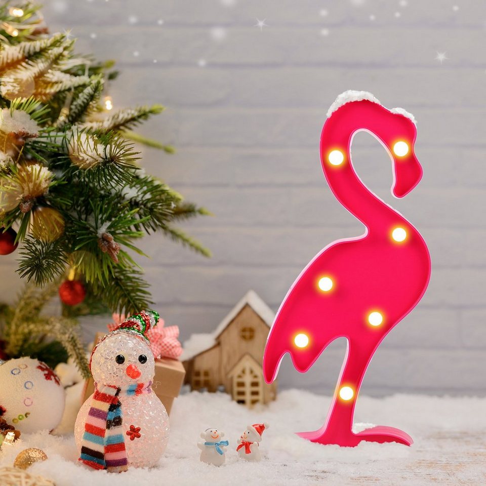 Salcar LED Dekolicht LED Flamingo Tisch Beleuchtet Geschenk, LED Dekolicht