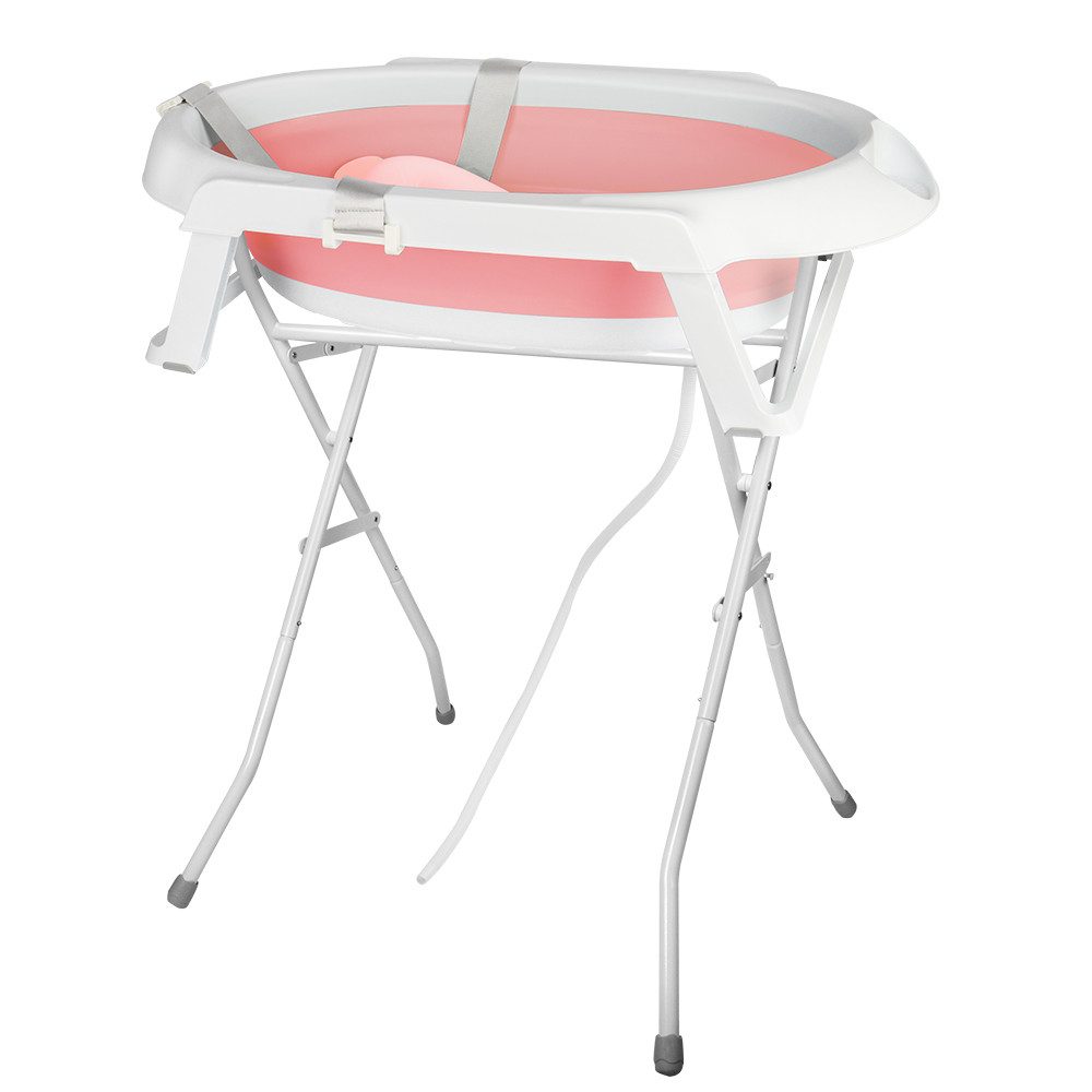 Babybadewanne Baby Badewanne mit Gestell, Baby Wanne mit Badematte, Faltbare