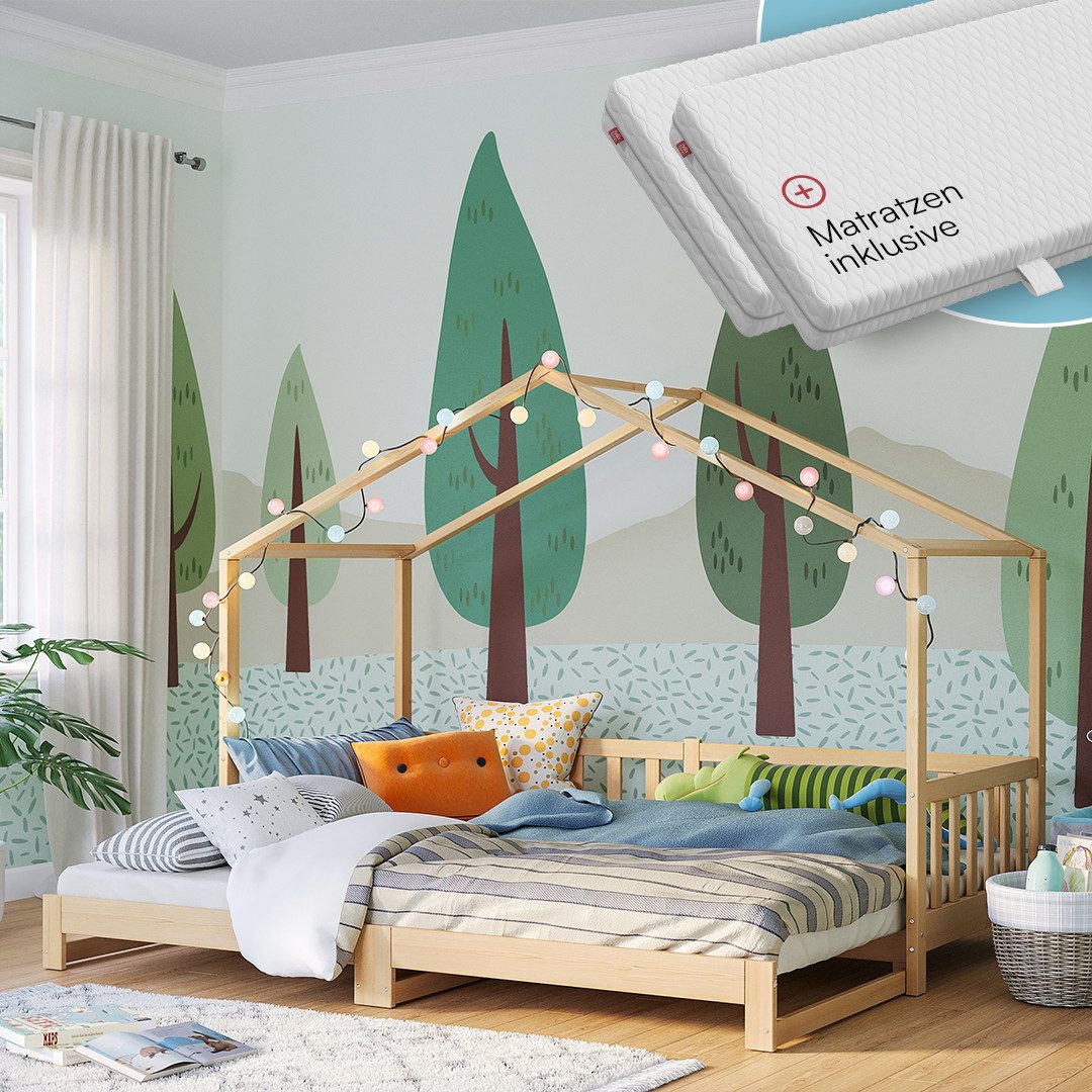 Bellabino Kinderbett Bia (natur, mit integriertem günstig online kaufen