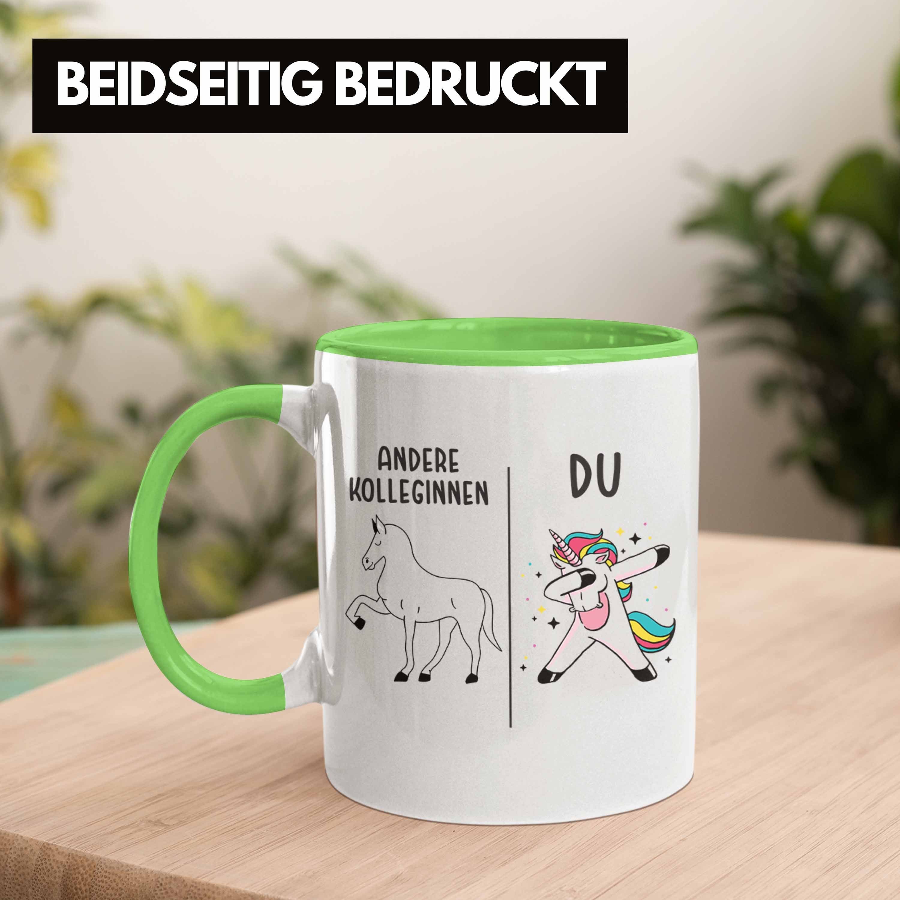 Geschenk Trendation Lieblingskollegin Beste Spruch Kollegin Lustig Geburtstag Grün - Tasse Trendation Tasse