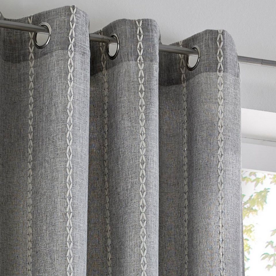 Vorhang Raya, Kutti, Ösen (1 St), blickdicht, Leinenstruktur, mit  praktischen Ösen, blickdicht und abdunkelnd