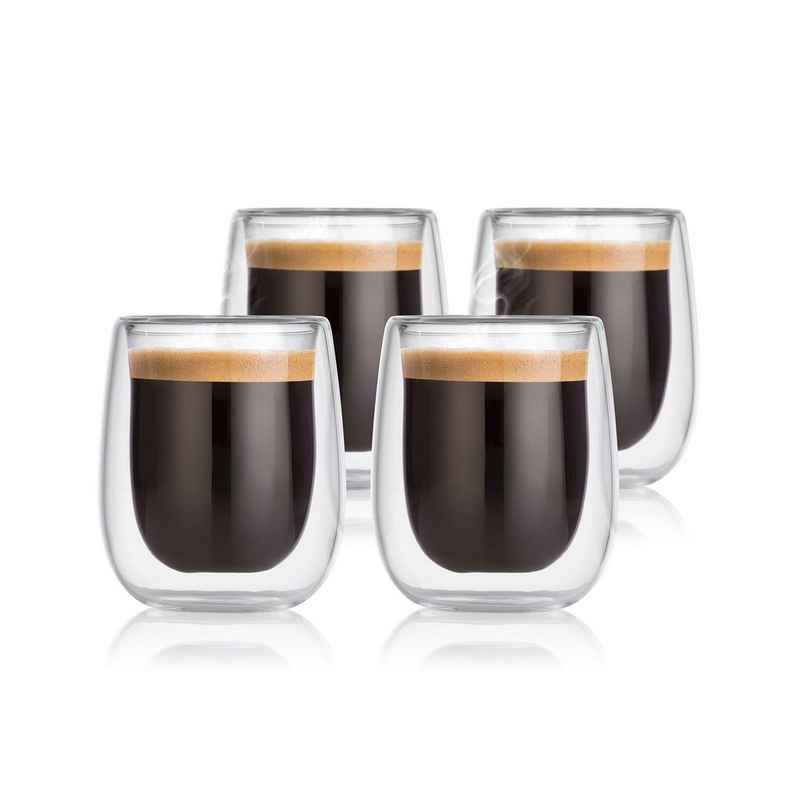 GOURMETmaxx Espressoglas Espresso-Thermogläser - 4er-Set - 80ml