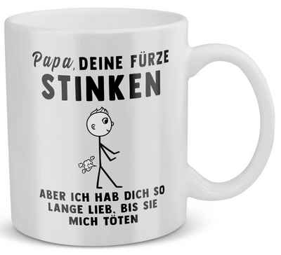 22Feels Tasse Papa Geschenk Vatertag Vater Geburtstag Kaffeetasse Mann Weihnachten, Keramik, Made in Germany, Spülmaschinenfest