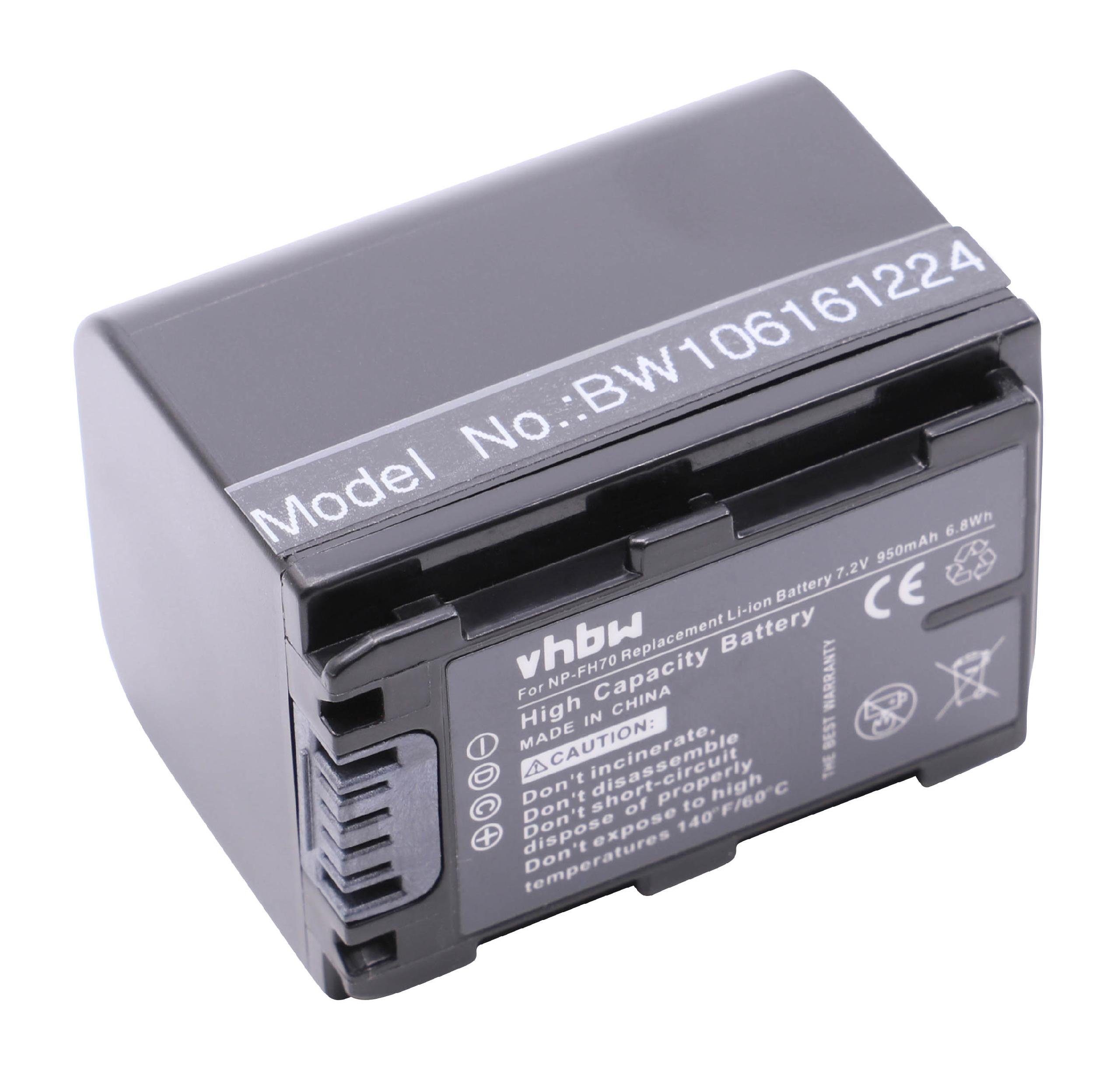 (950mAh, DCR-DVD406(E) für DCR-DVD306(E), Sony DCR-DVD310(E), Kamera-Akku 950 Camcorder mAh 7,2V, passend Li-Ion) Kompatibel Digital vhbw mit