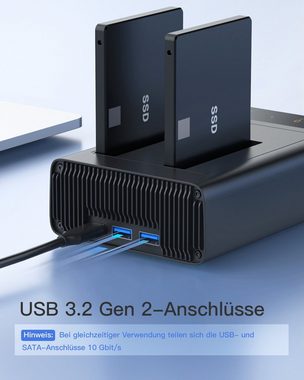 Inateck Festplatten-Dockingstation USB 3.2 Gen 2, NUR für 2,5 Zoll SATA SSD