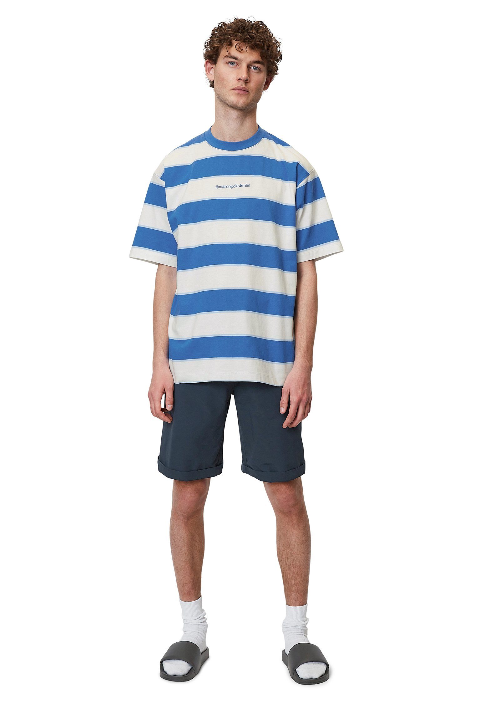 blau O'Polo DENIM Marc reiner aus T-Shirt Bio-Baumwolle