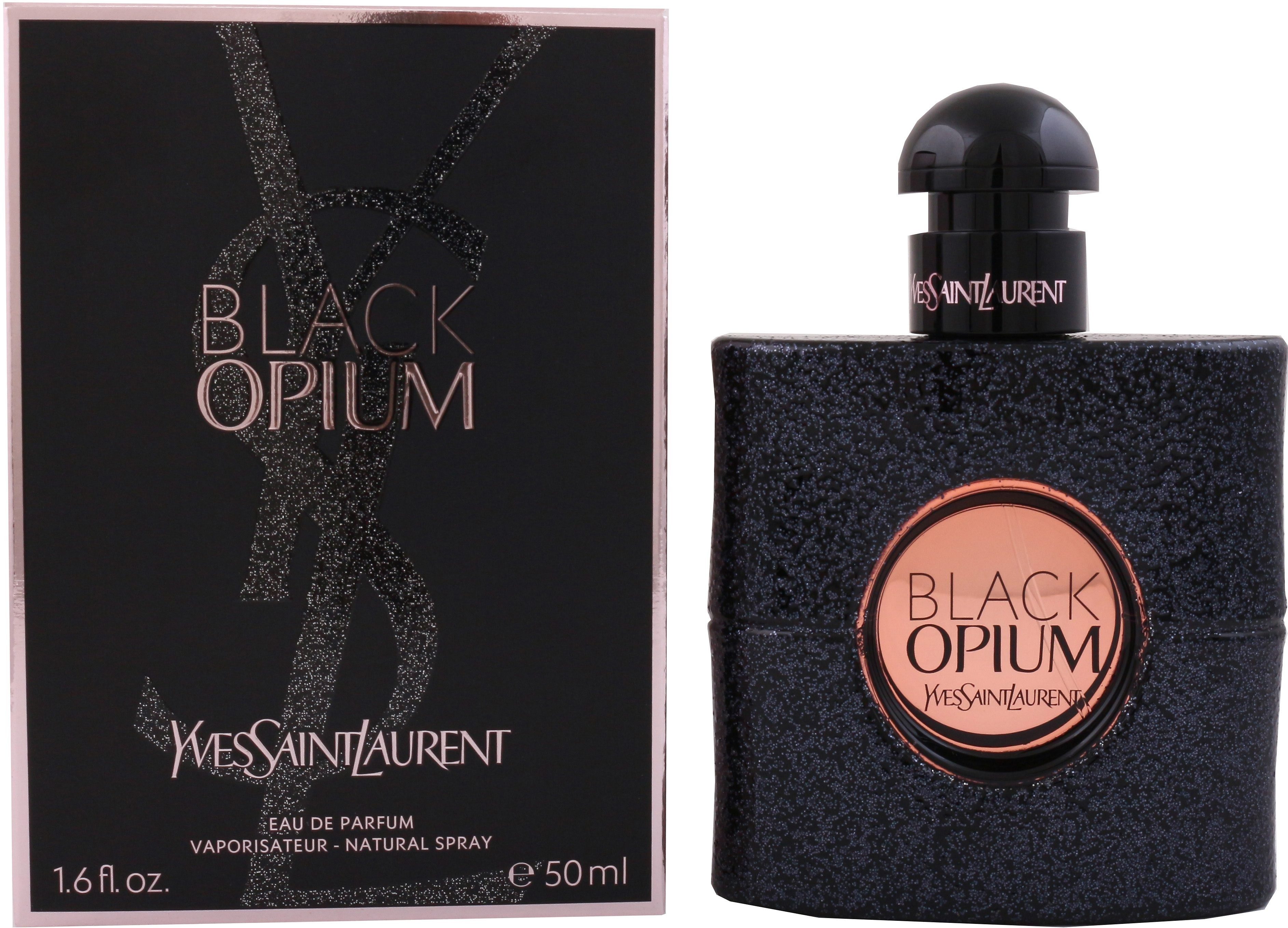 YVES SAINT LAURENT Eau de Parfum BLACK OPIUM FOR HER EDP, mit fruchtig-aromatischem Auftakt