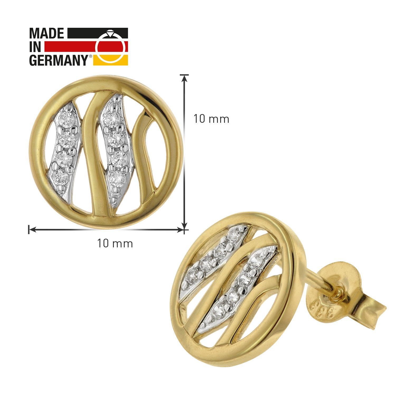 Paar Gold 333 Ohrstecker Ohrstecker Zirkonia Acalee